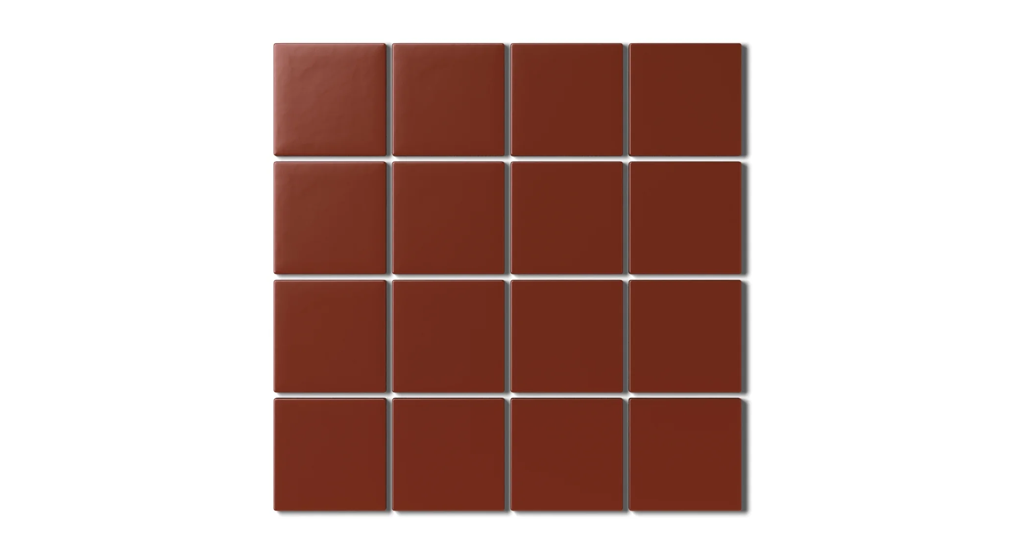 3x3 Straight Set Sheeted Natural Press Ceramic Mosaic Tile in Carmine Matte - Rockland Interiors Inc.