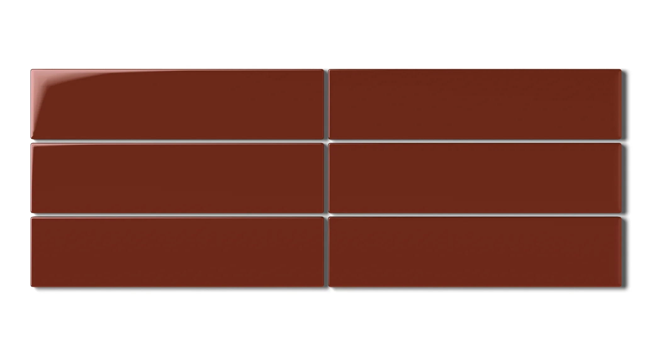 2x8 Natural Press Ceramic Tile in Carmine Gloss - Rockland Interiors Inc.