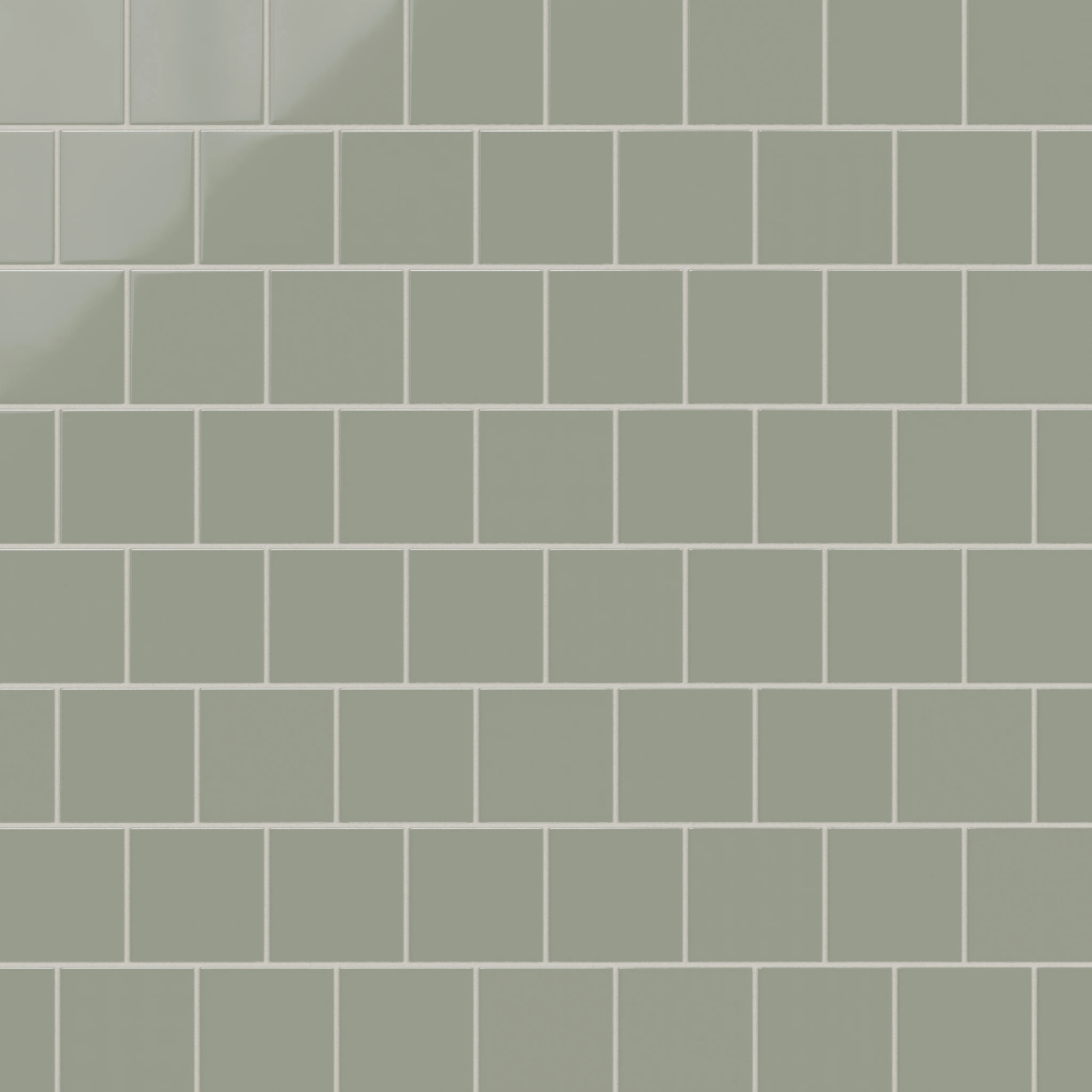 4x4 Natural Press Ceramic Tile in Terre Verte Gloss - Rockland Interiors Inc.