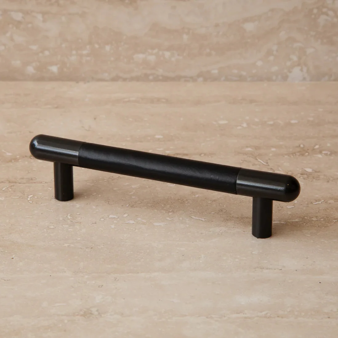 Mineral Leather Wrapped Metal Bar Pull - Rockland Interiors Inc.