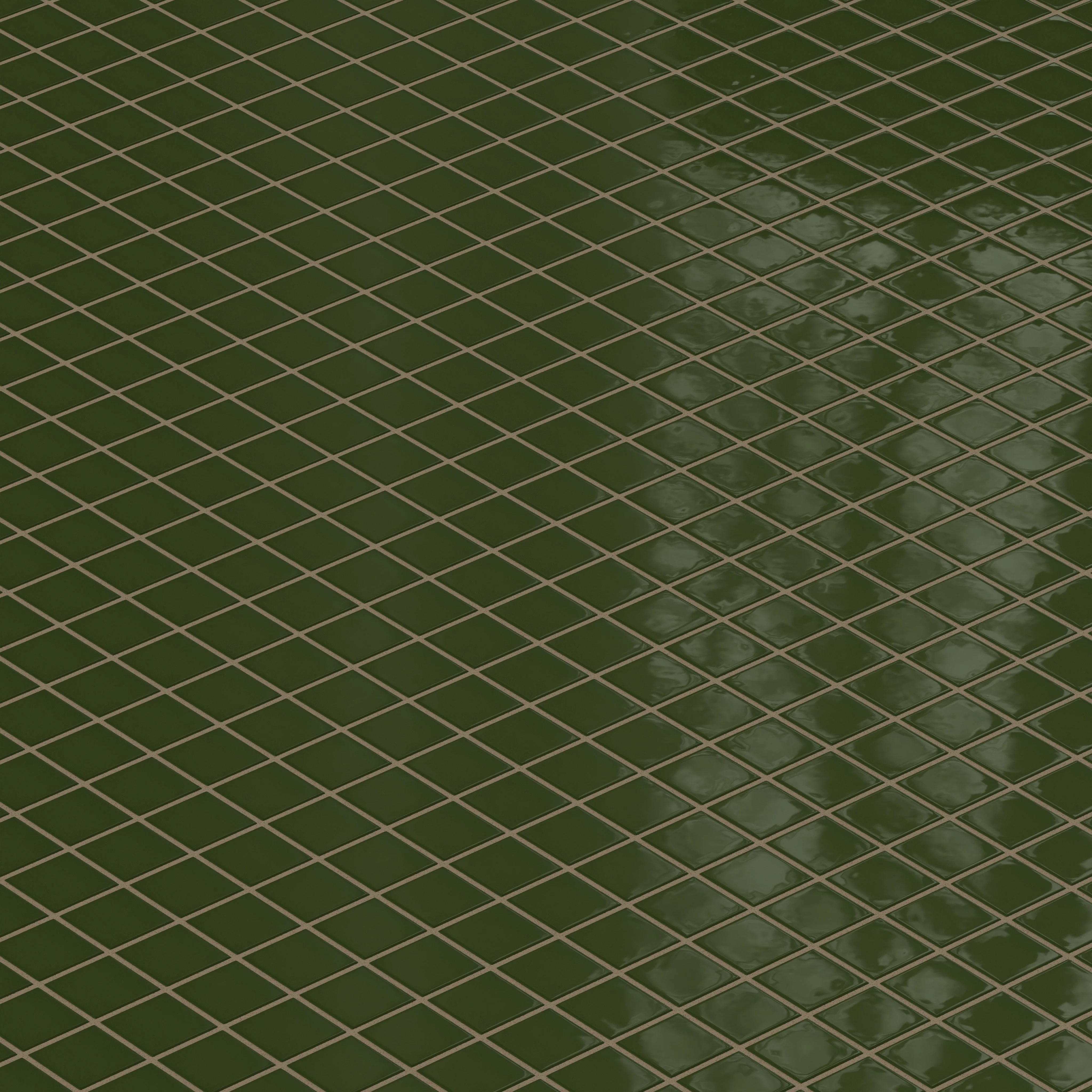 2x2 Straight Set Sheeted Natural Press Ceramic Mosaic Tile in Green Apatite Gloss - Rockland Interiors Inc.