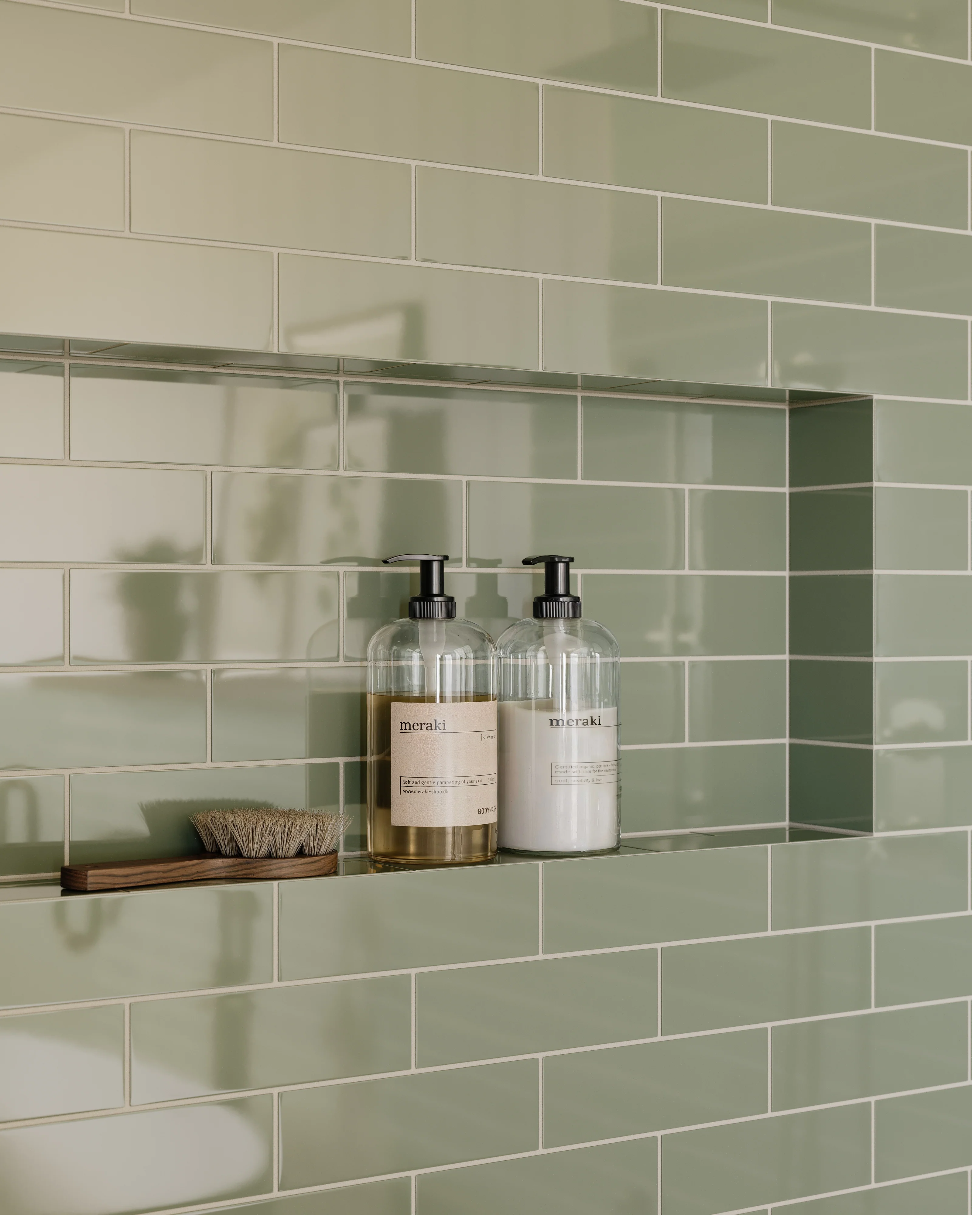 3x9 Natural Press Ceramic Tile in Terre Verte Gloss - Rockland Interiors Inc.