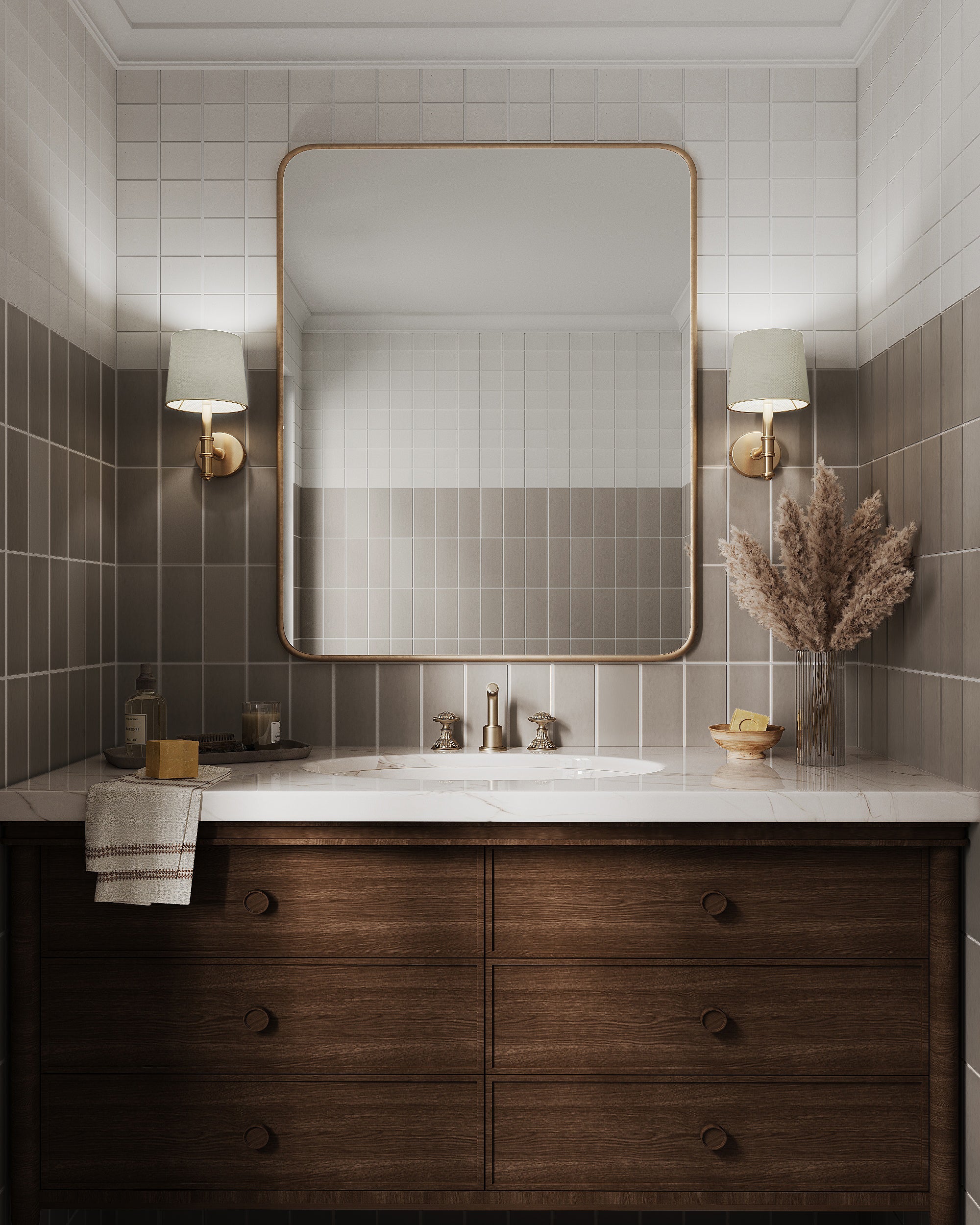 3x3 Straight Set Sheeted Natural Press Ceramic Mosaic Tile in Cloud Cover Gloss - Rockland Interiors Inc.