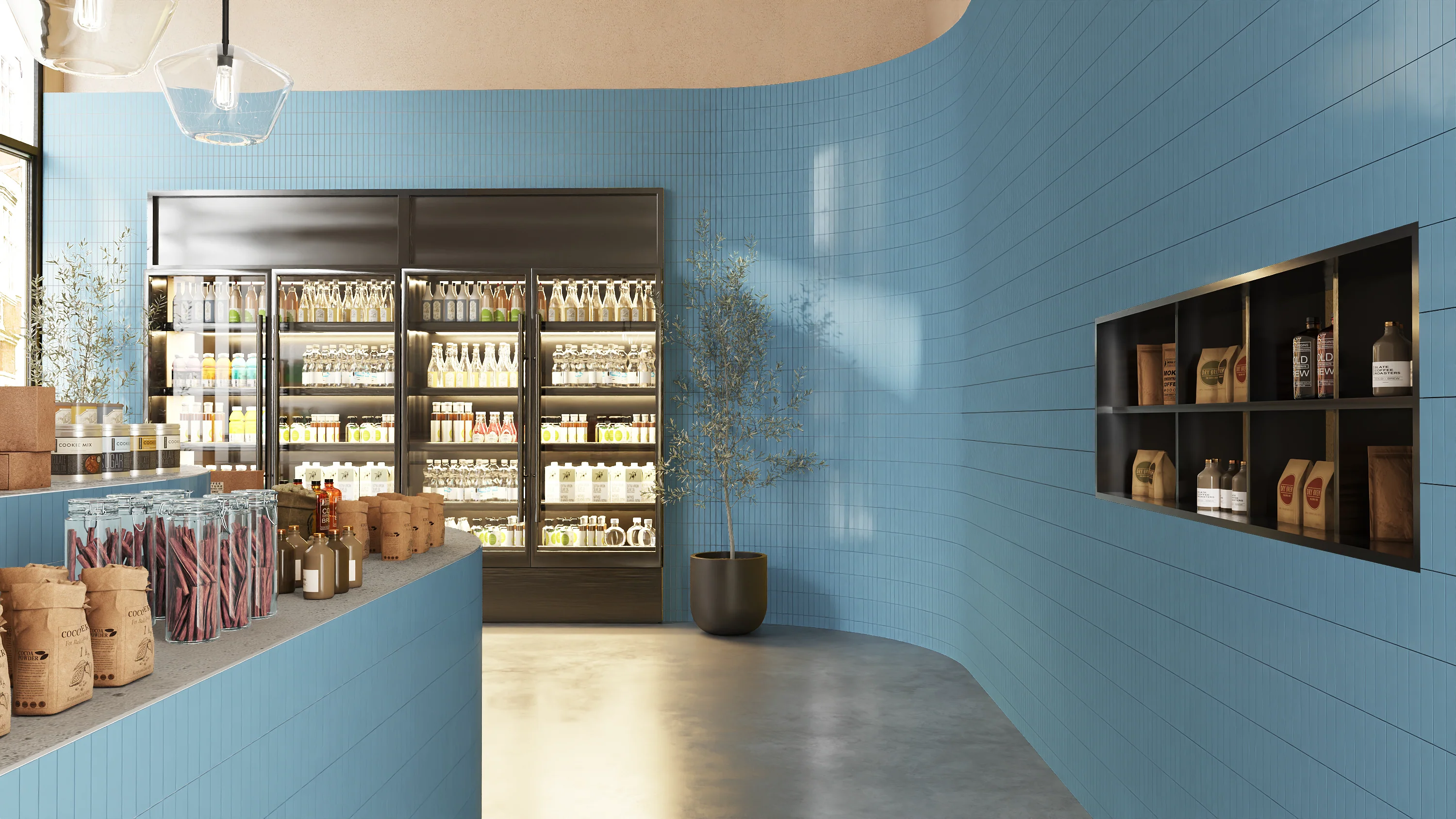 2x8 Natural Press Ceramic Tile in Azurite Matte - Rockland Interiors Inc.