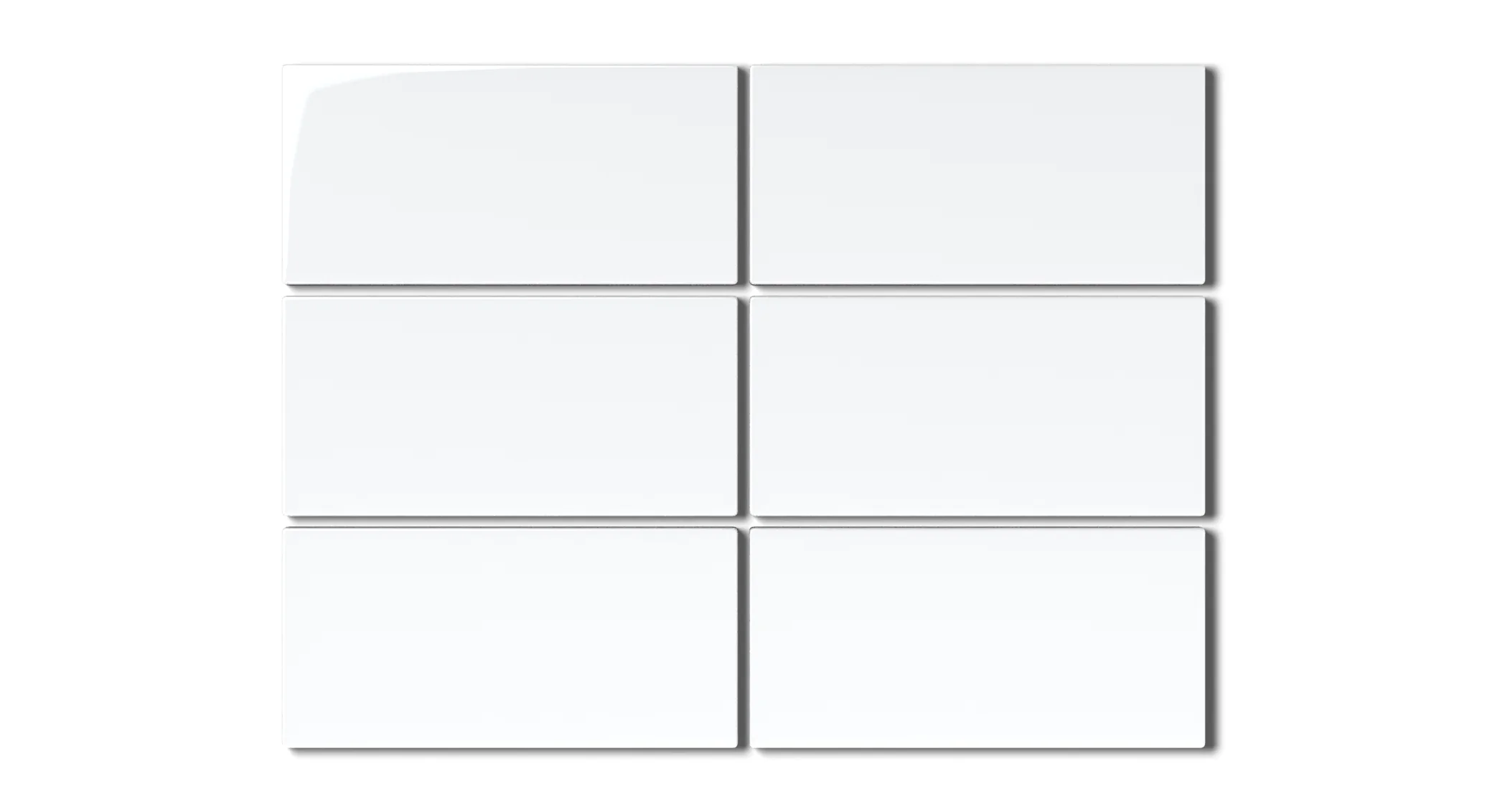 3x6 Natural Press Ceramic Tile in Gesso Gloss - Rockland Interiors Inc.