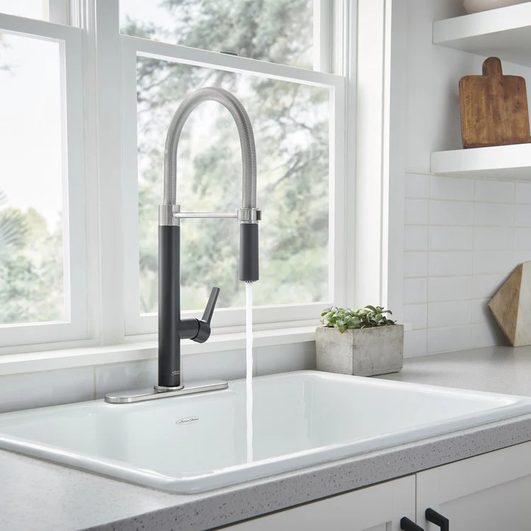 Grayson Semi-Pro Single-Handle Pull-Down Kitchen Faucet - Matte Black - Rockland Interiors Inc.