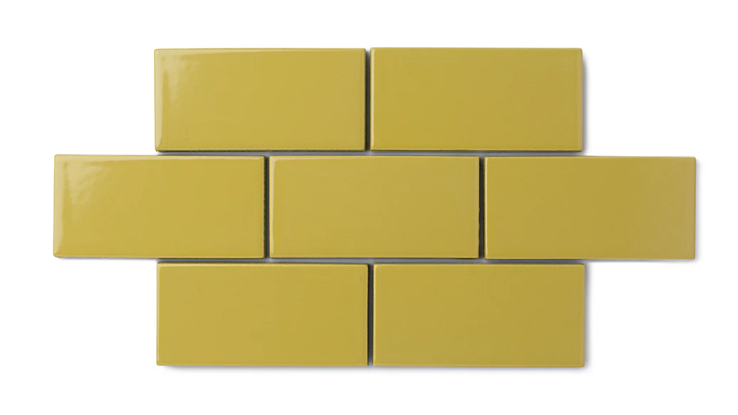 2x2 Straight Set Sheeted Natural Press Ceramic Mosaic Tile in Azo Green Gloss - Rockland Interiors Inc.