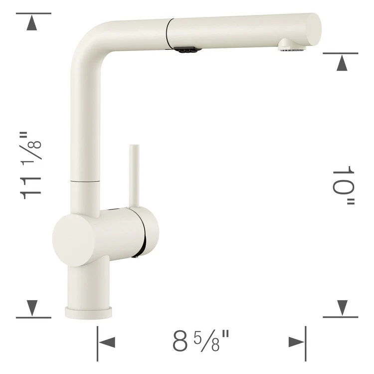 Kitchen Faucet Linus 1 Lever CALGreen White Pull-Out 2 Function 160 DEG Swivel 1 Hole 1.5 Gallons per Minute - Rockland Interiors Inc.