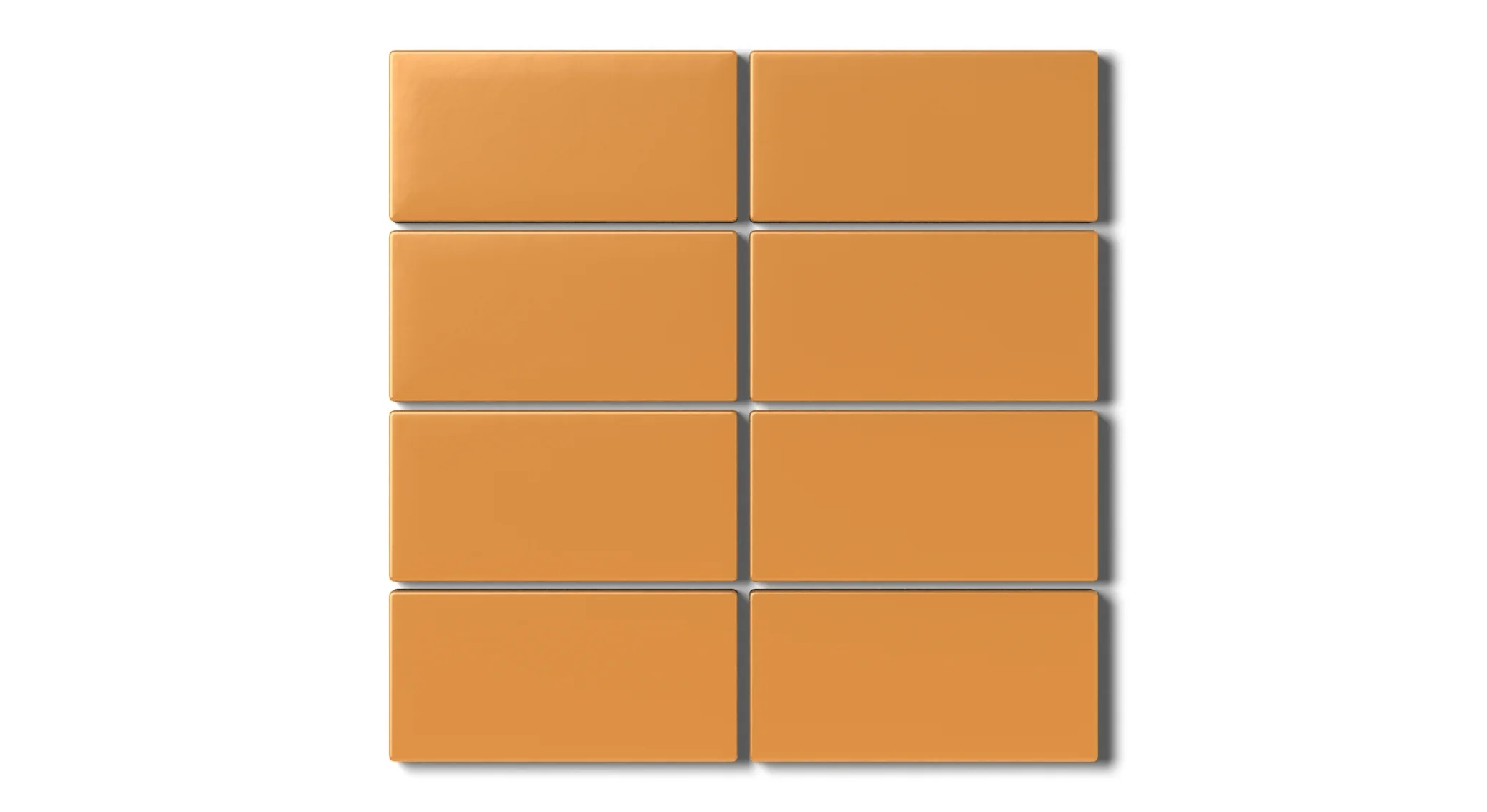 2x4 Straight Set Sheeted Natural Press Ceramic Mosaic Tile in Yellow Ochre Matte - Rockland Interiors Inc.