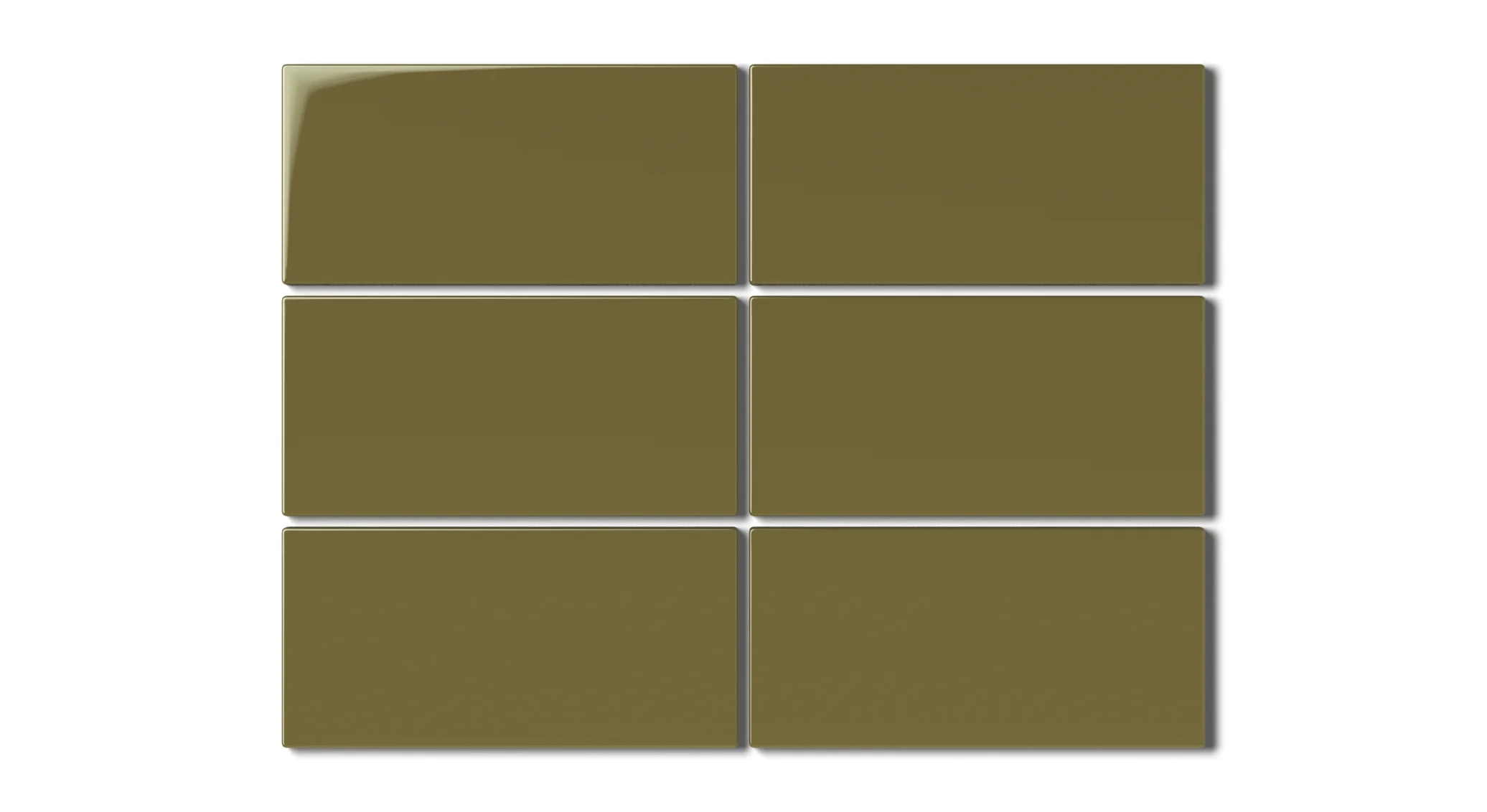 3x6 Natural Press Ceramic Tile in Sap Green Gloss - Rockland Interiors Inc.