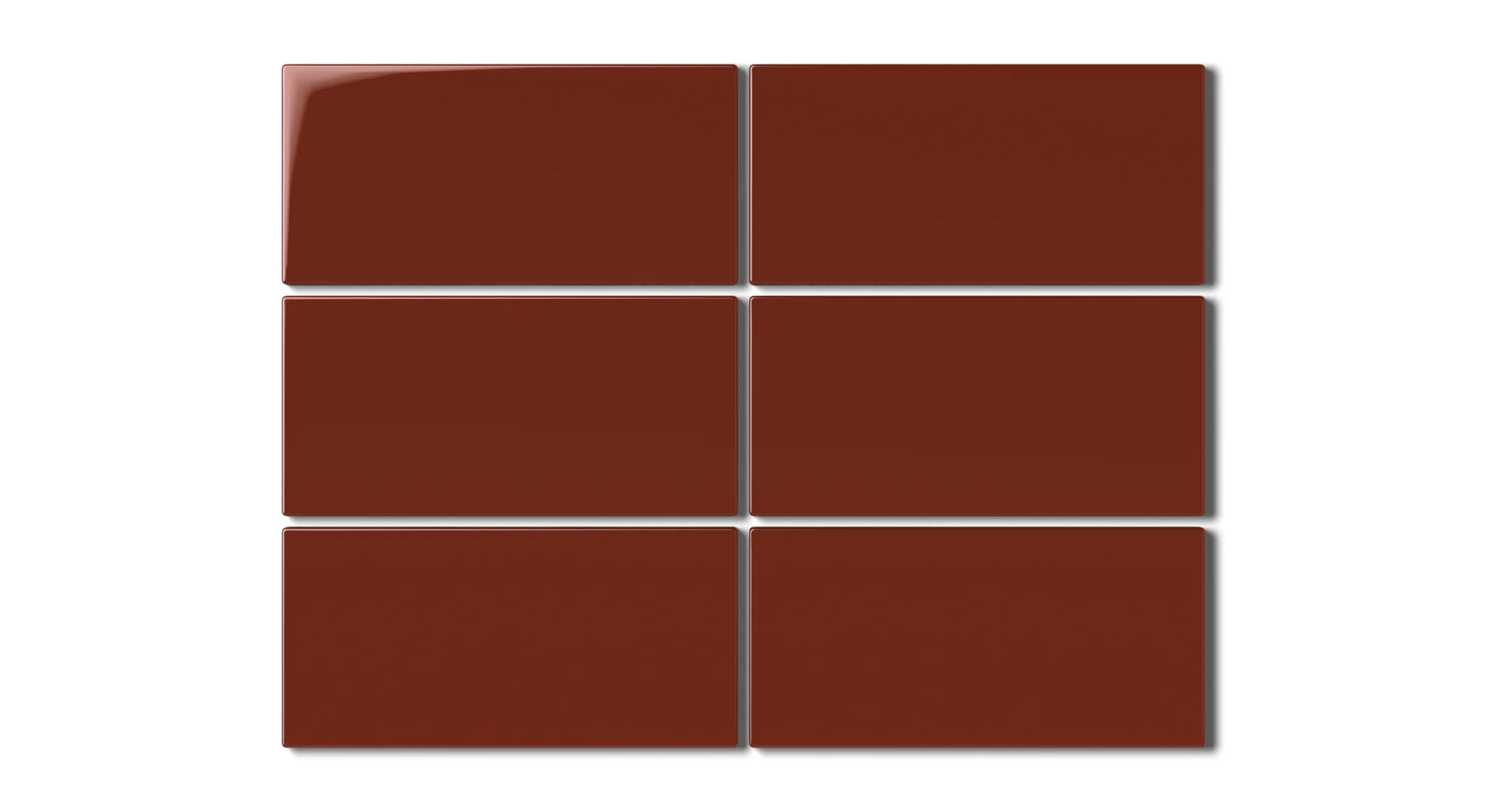 3x6 Natural Press Ceramic Tile in Carmine Gloss - Rockland Interiors Inc.