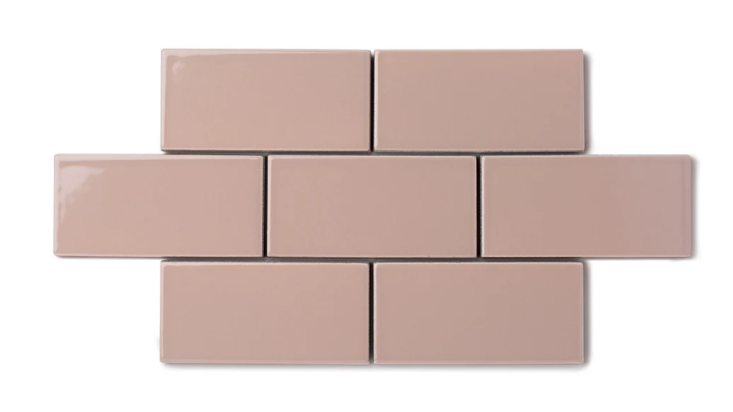 2x2 Straight Set Sheeted Natural Press Ceramic Mosaic Tile in Red Jasper Gloss - Rockland Interiors Inc.
