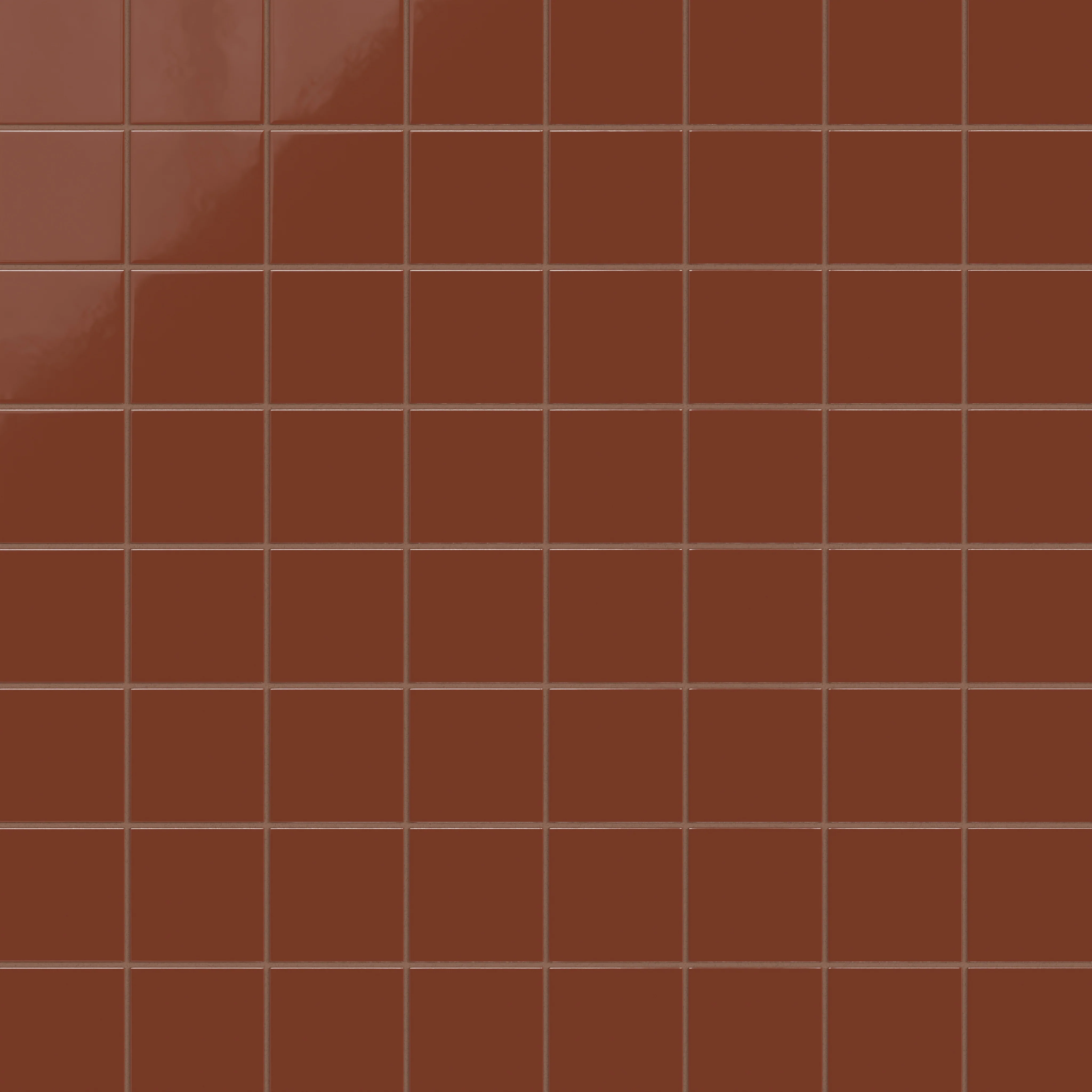 4x4 Natural Press Ceramic Tile in Red Iron Oxide Gloss - Rockland Interiors Inc.