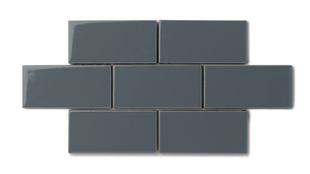 2x6 Natural Press Ceramic Tile in Indigo Gloss - Rockland Interiors Inc.