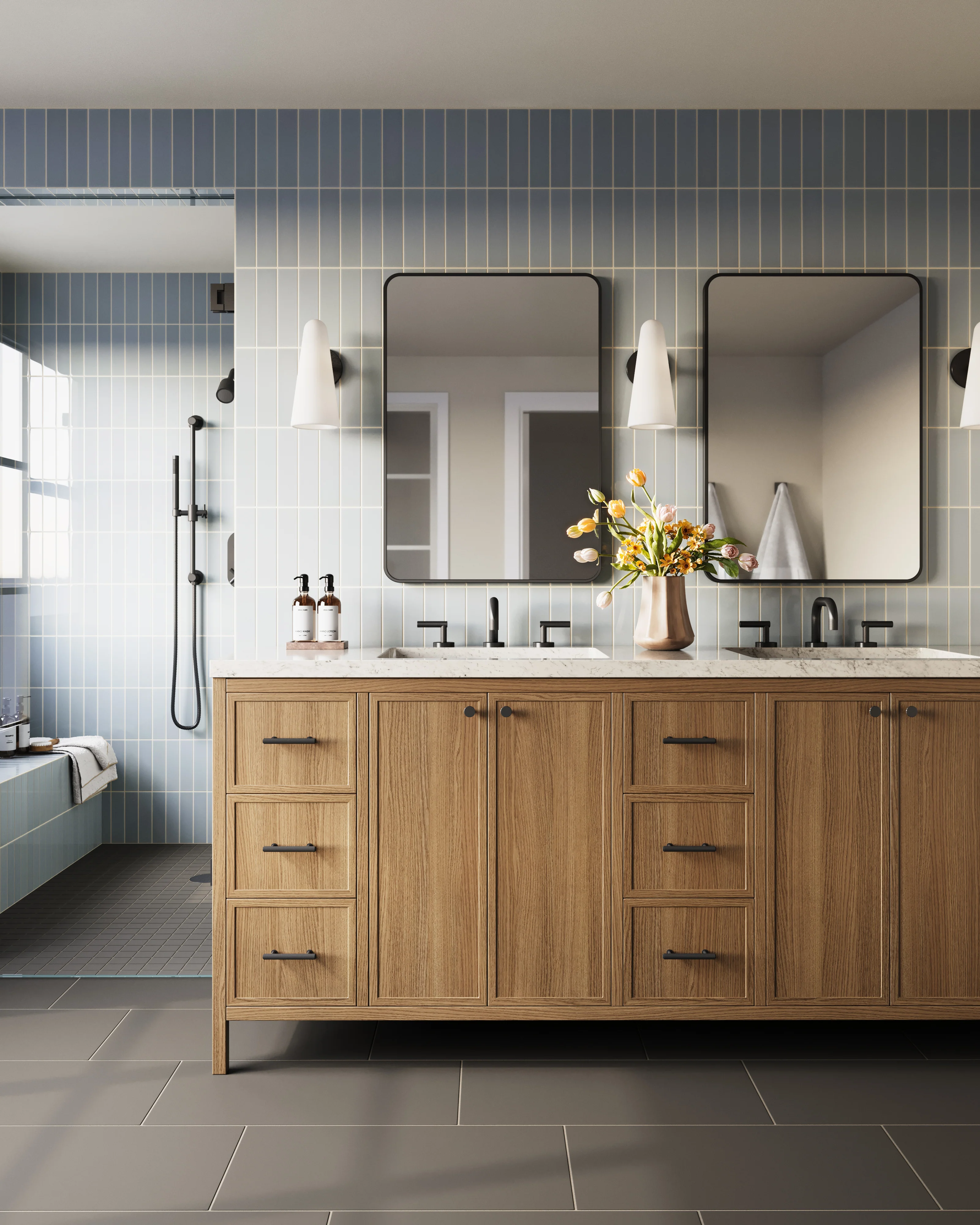 12x24 Natural Press Ceramic Tile in Timberline Matte - Rockland Interiors Inc.
