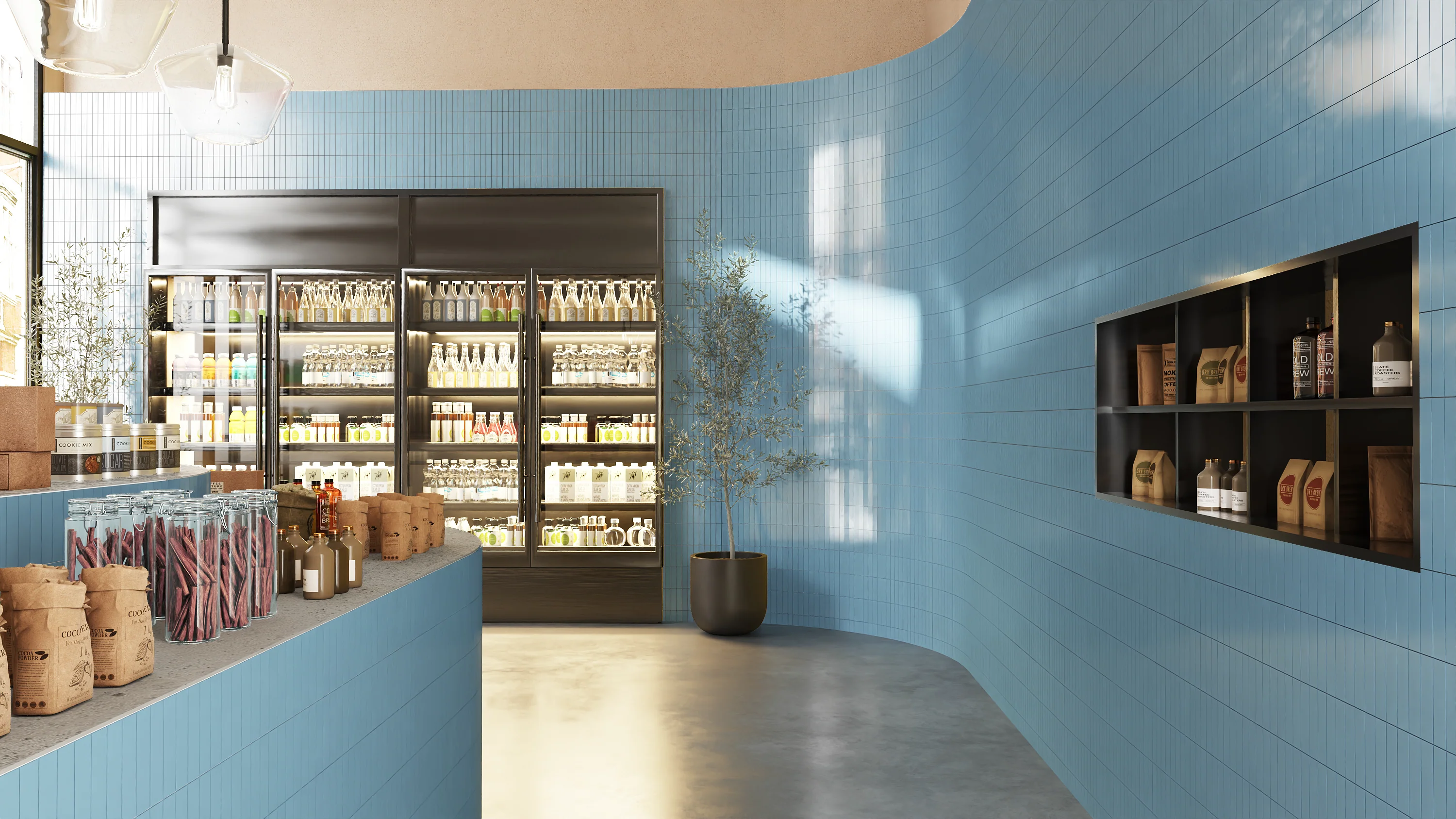 2x8 Natural Press Ceramic Tile in Azurite Gloss - Rockland Interiors Inc.