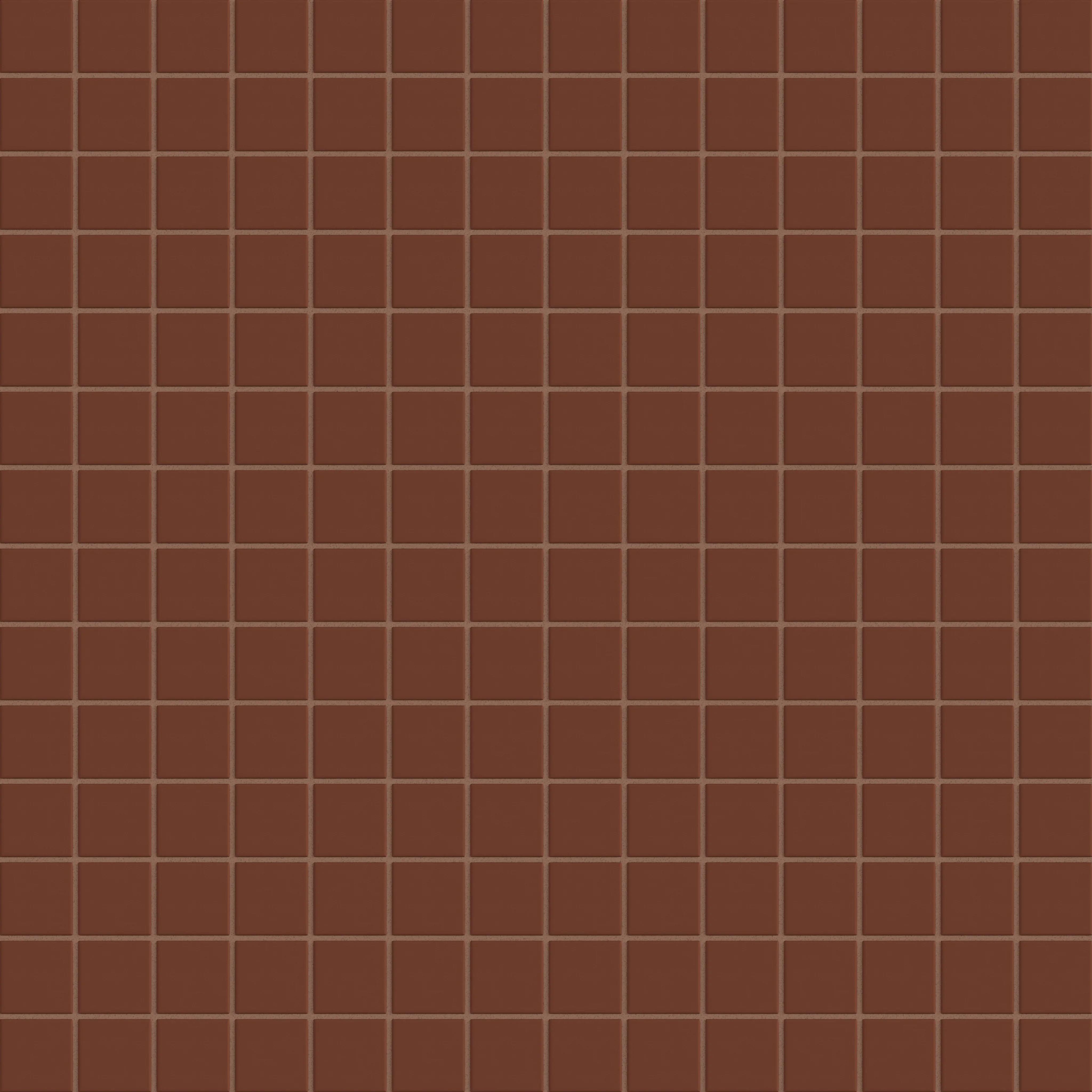 2x2 Straight Set Sheeted Natural Press Ceramic Mosaic Tile in Red Iron Oxide Matte - Rockland Interiors Inc.