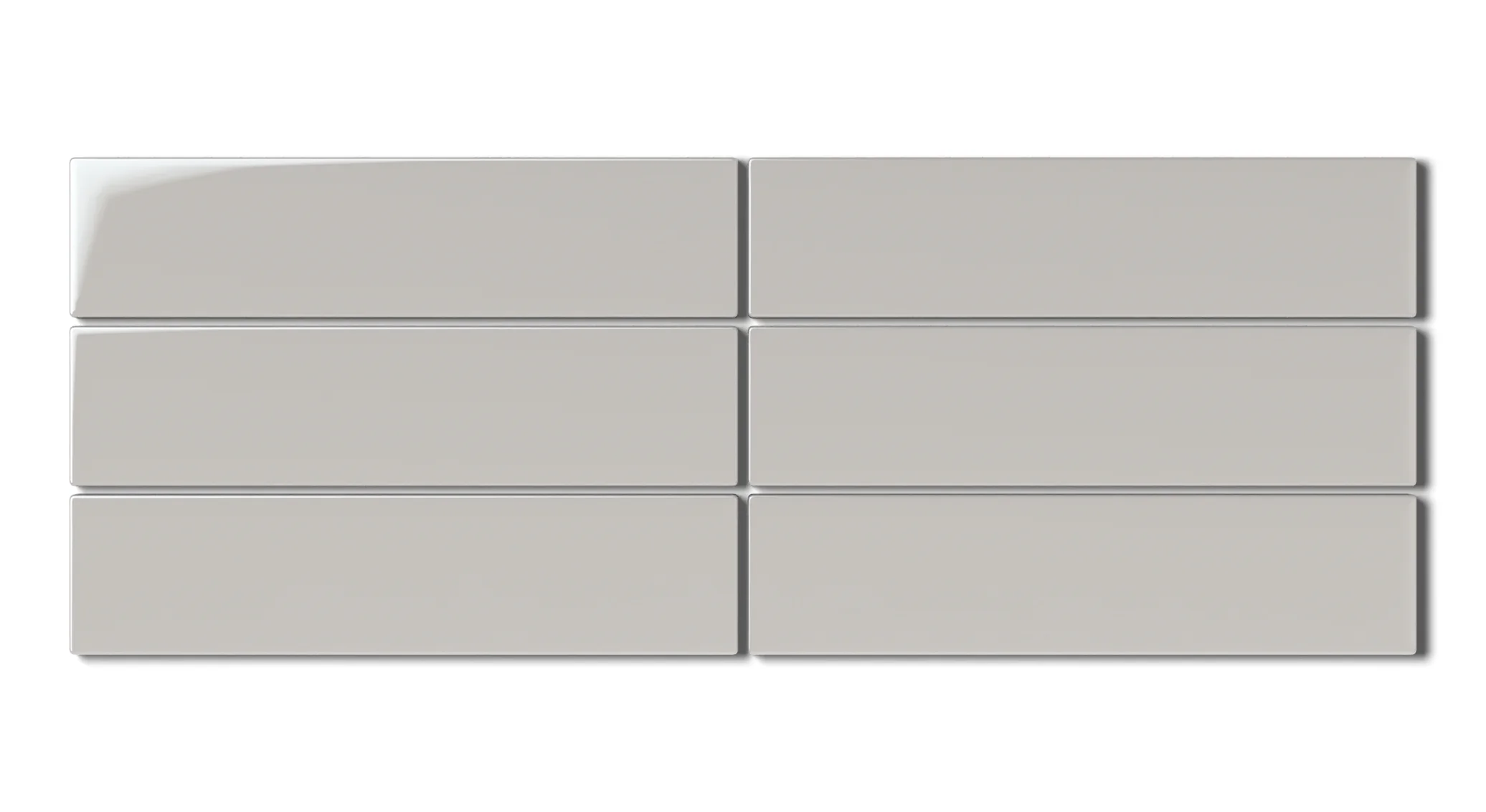 2x8 Natural Press Ceramic Tile in Titanium Grey Gloss - Rockland Interiors Inc.