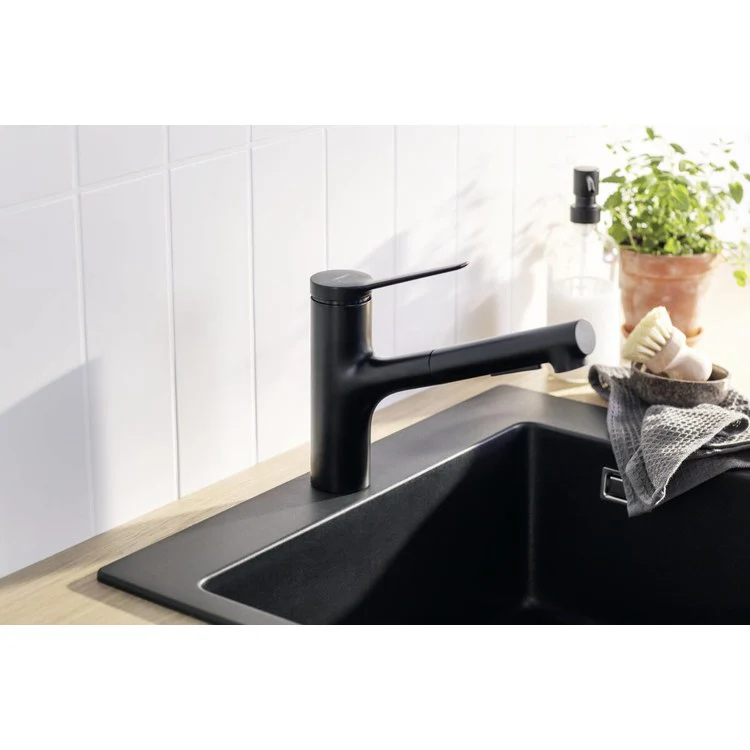 Kitchen Faucet Zesis 1 Lever Matte Black 150 DEG Swivel 1 Hole 1.5 Gallons per Minute - Rockland Interiors Inc.