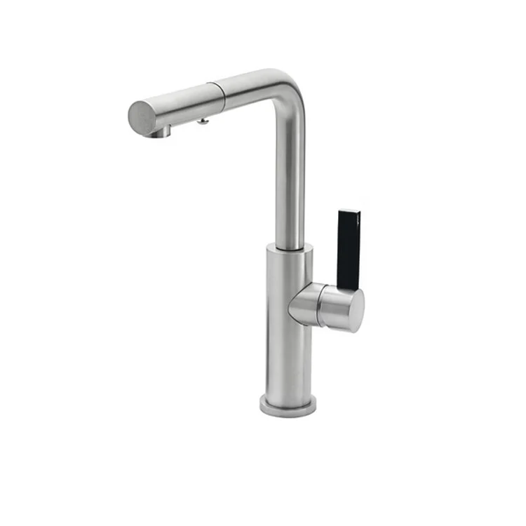 Kitchen Faucet Corsano 1 BFB Lever ADA Polished Nickel Pull-Out Swivel 1 Hole 1.8 Gallons per Minute - Rockland Interiors Inc.