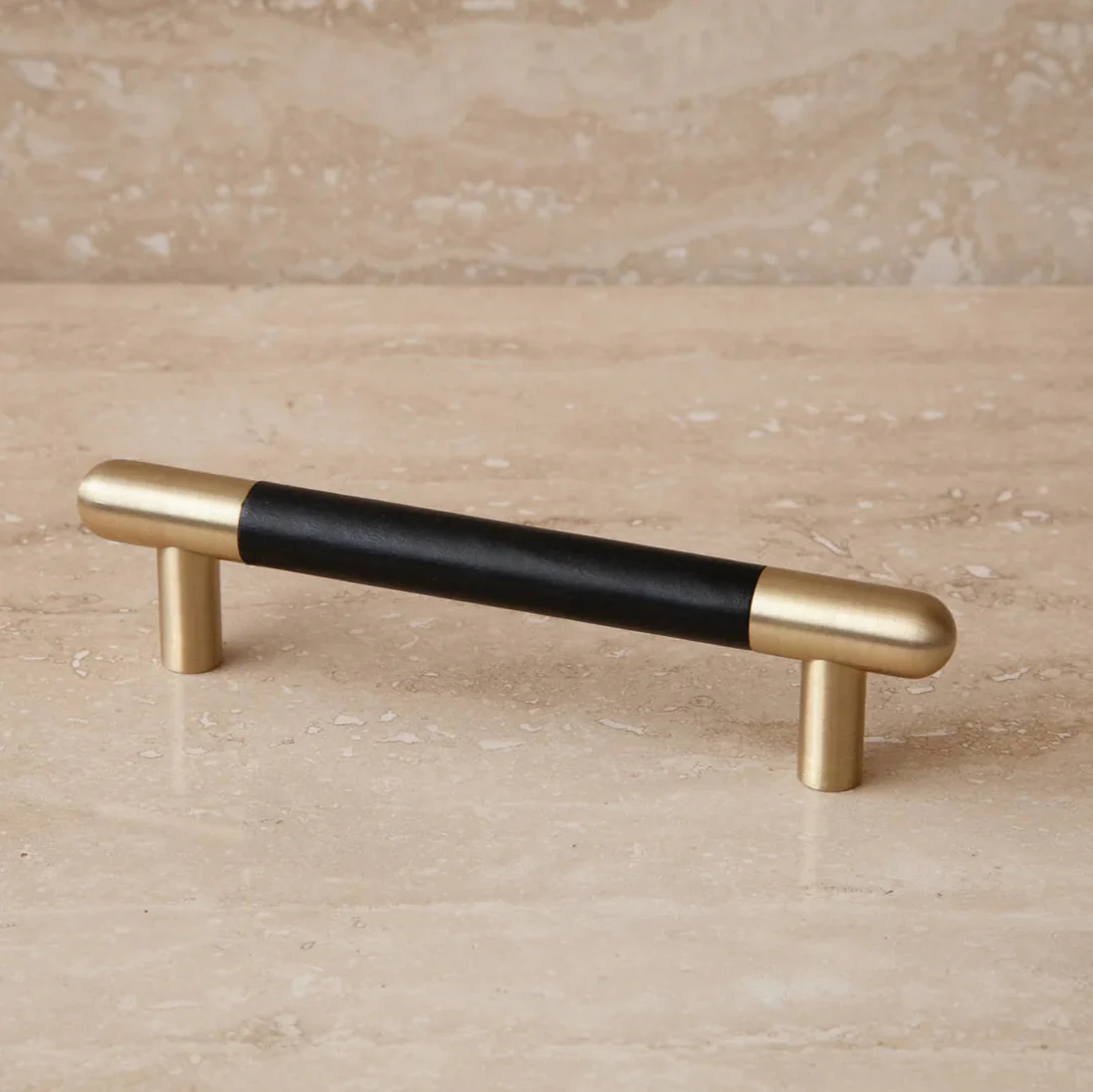 Mineral Leather Wrapped Metal Bar Pull - Rockland Interiors Inc.
