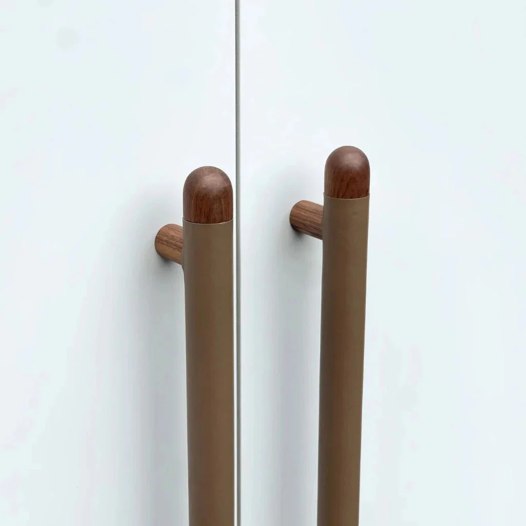 Chapman Wood Bar Pull With Leather - Rockland Interiors Inc.