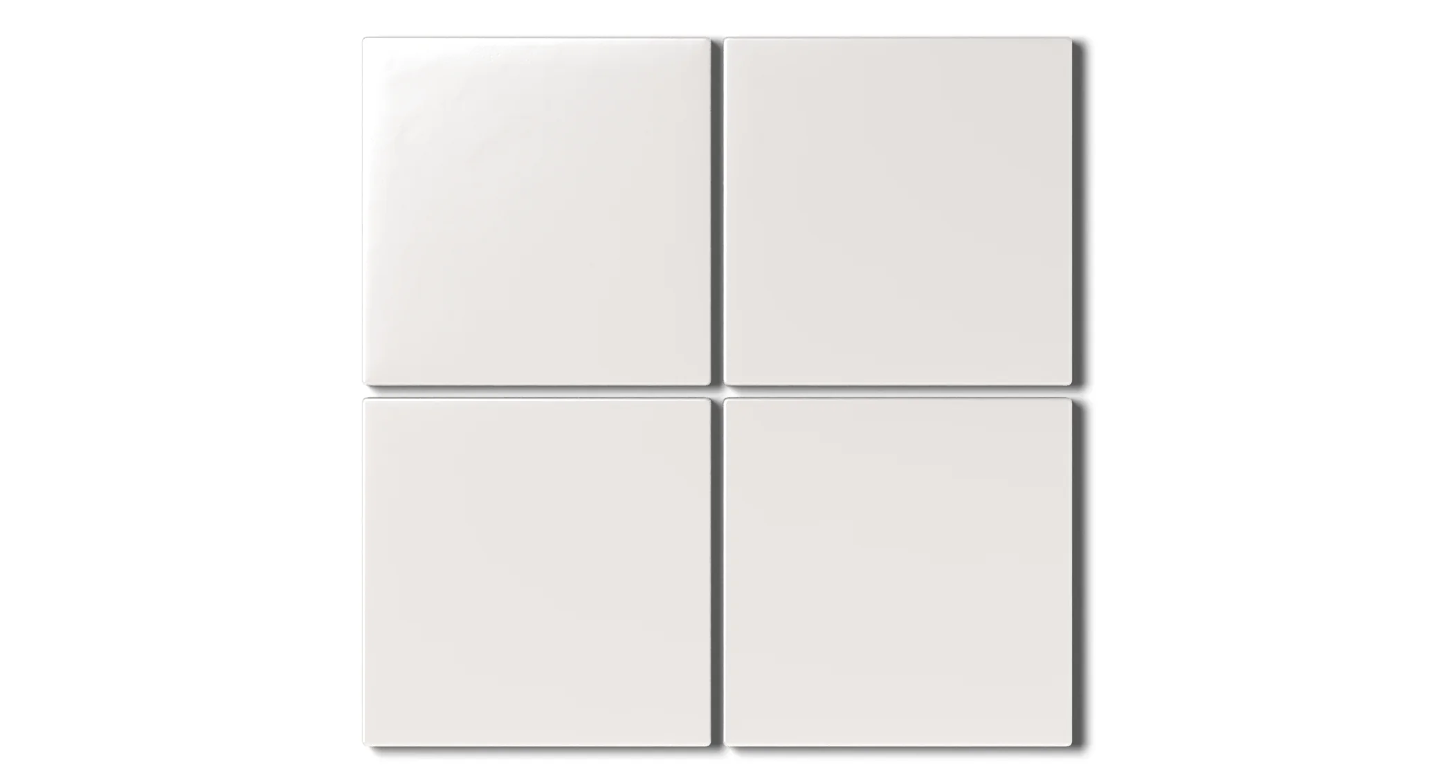 4x4 Natural Press Ceramic Tile in Flake White Matte - Rockland Interiors Inc.
