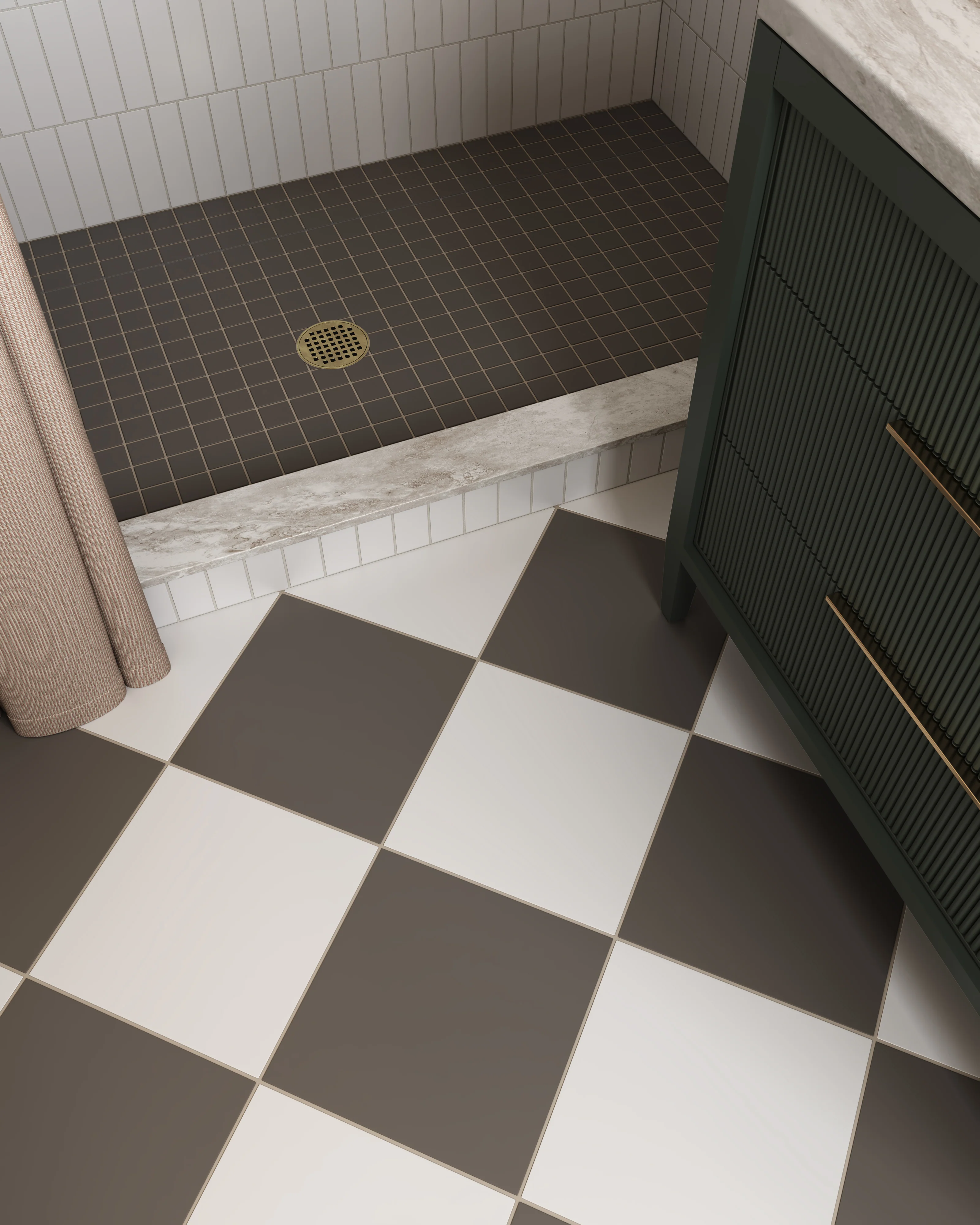 2x2 Straight Set Sheeted Natural Press Ceramic Mosaic Tile in Timberline Matte - Rockland Interiors Inc.