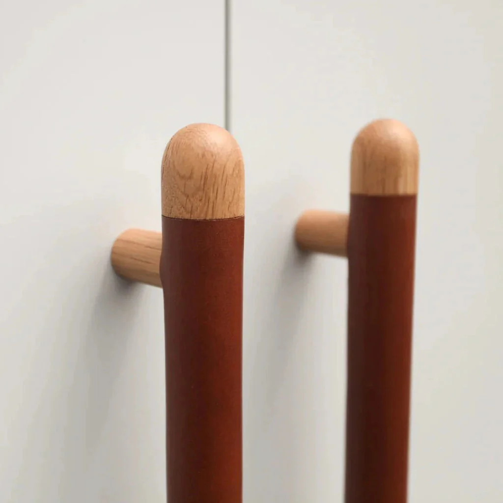 Chapman Wood Bar Pull With Leather - Rockland Interiors Inc.