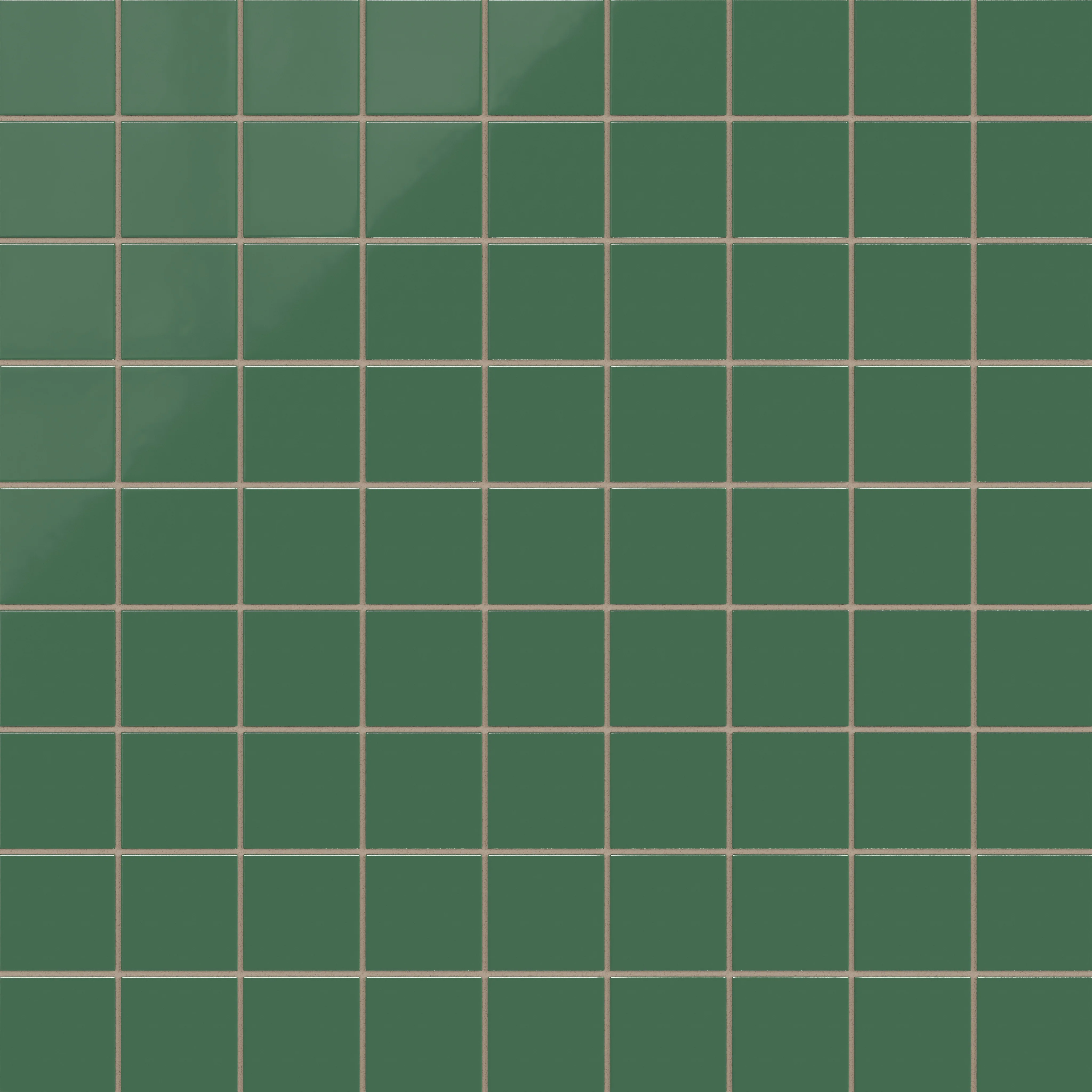 3x3 Straight Set Sheeted Natural Press Ceramic Mosaic Tile in Viridian Gloss - Rockland Interiors Inc.