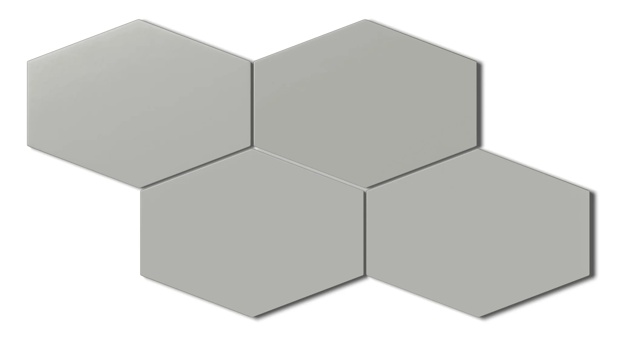 Elongated Hexagon Natural Press Ceramic Tile in Puget Sound Matte - Rockland Interiors Inc.