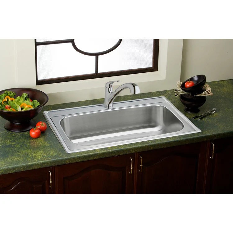 Kitchen Faucet Everyday Deck Mount 1 Lever ADA Chrome Pull-Out Spray 1 Hole Spout Height 7-3/8 Inch - Rockland Interiors Inc.