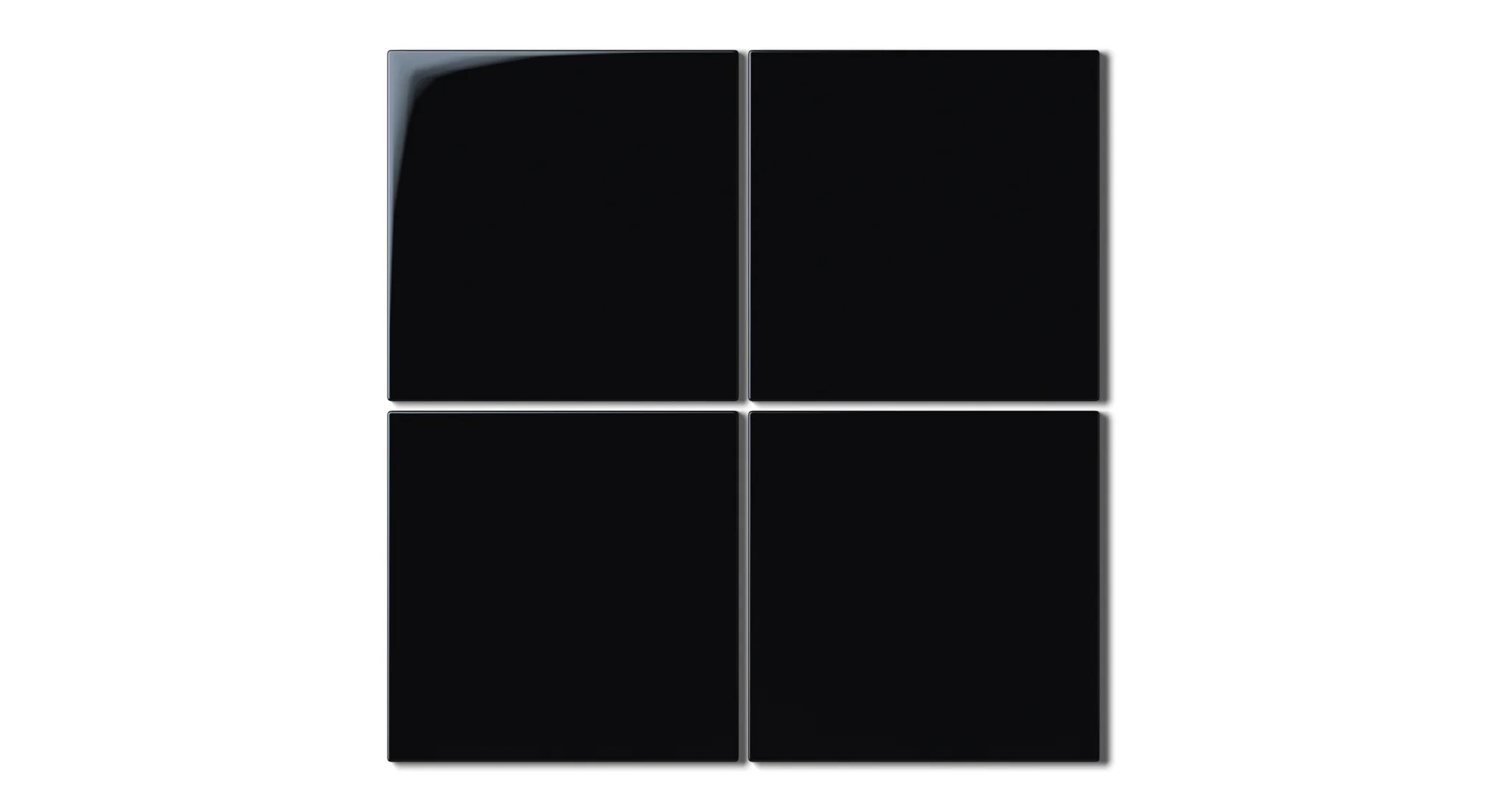 6x6 Natural Press Ceramic Tile in Bone Black Gloss - Rockland Interiors Inc.