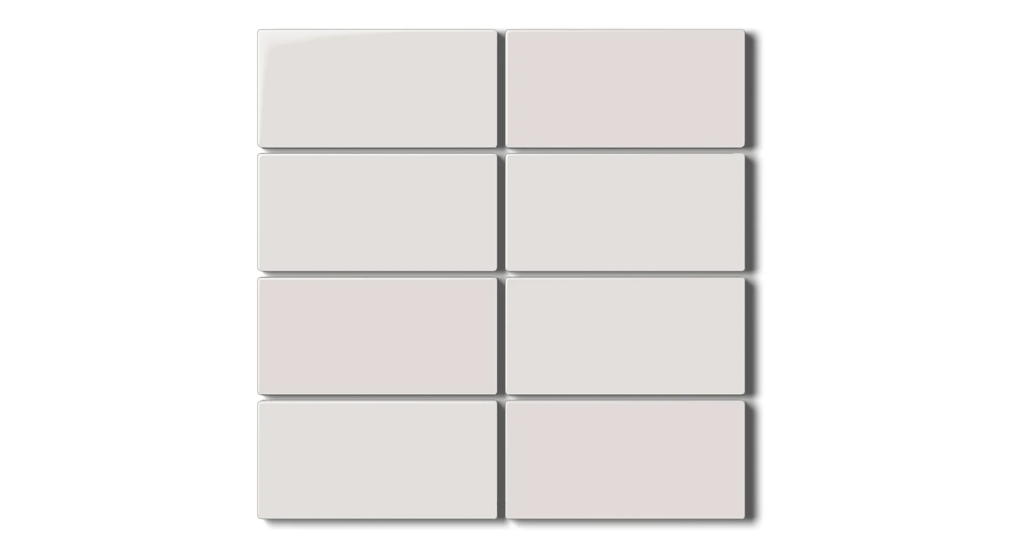 2x4 Straight Set Sheeted Natural Press Ceramic Mosaic Tile in Pearl Gloss - Rockland Interiors Inc.