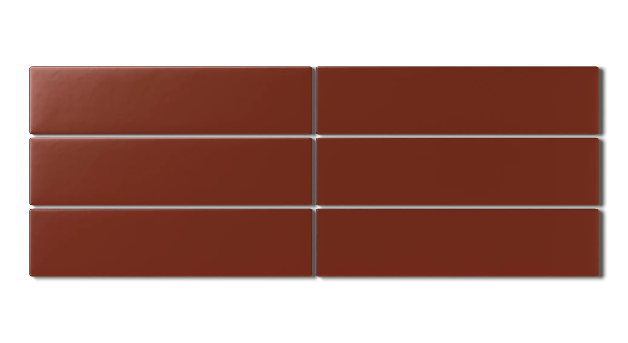 2x8 Natural Press Ceramic Tile in Carmine Matte - Rockland Interiors Inc.