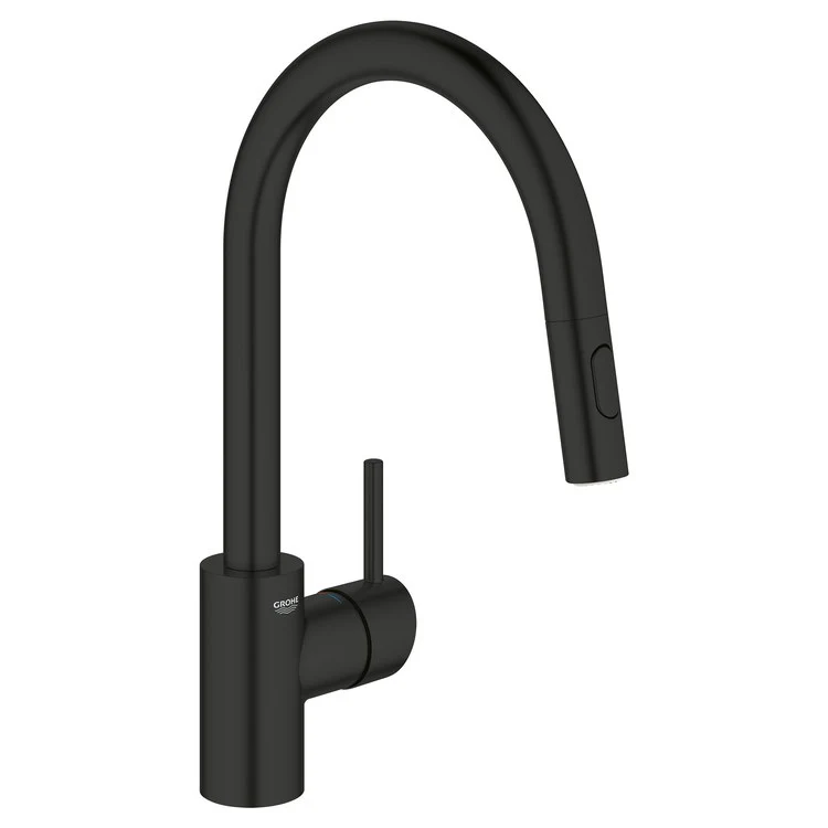 Kitchen Faucet Concetto 1 Lever ADA CALGreen/CEC Matte Black Pull Down Dual Spray 360 DEG Swivel 1 Hole 1.75 Gallons per Minute - Rockland Interiors Inc.