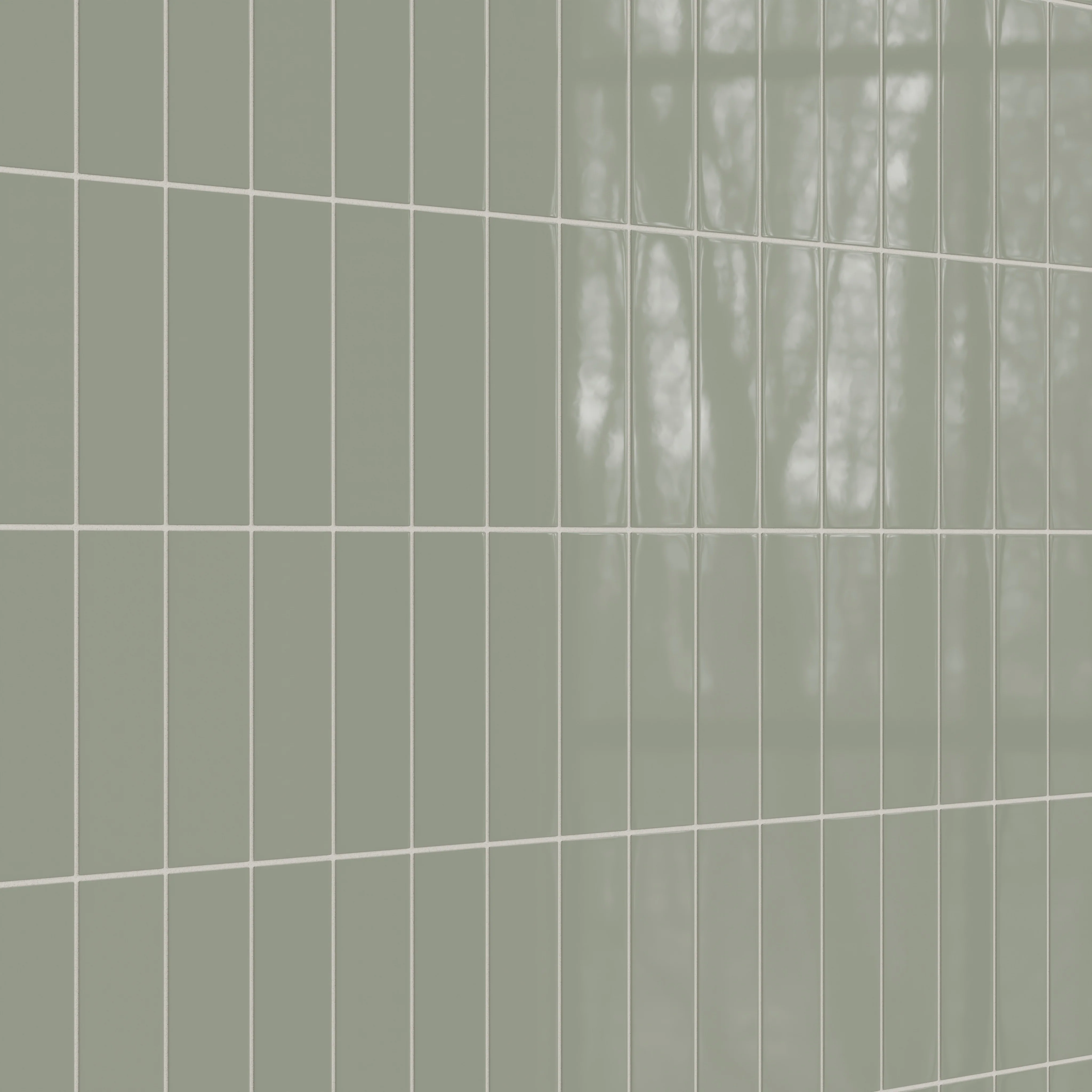 3x9 Natural Press Ceramic Tile in Terre Verte Gloss - Rockland Interiors Inc.