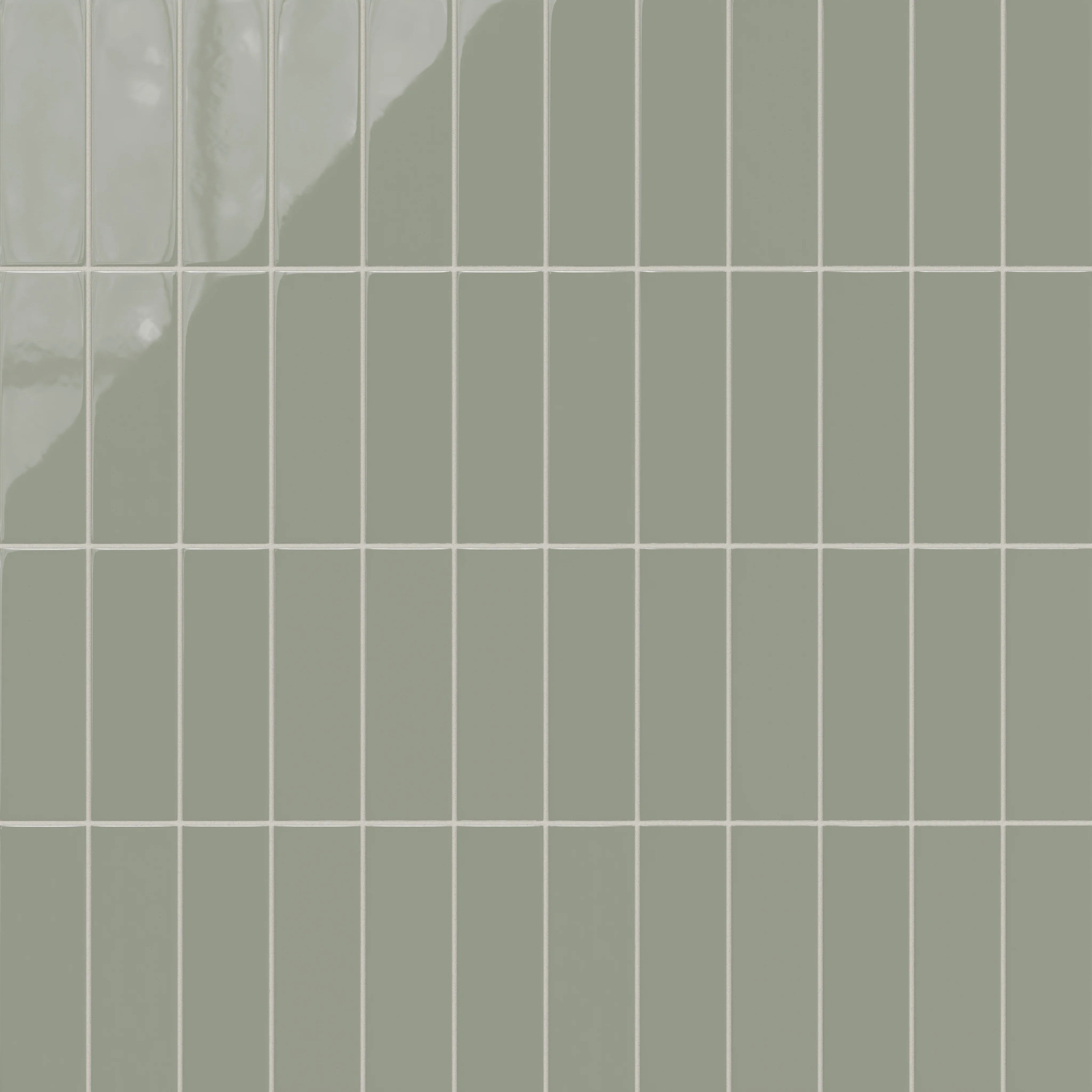 3x9 Natural Press Ceramic Tile in Terre Verte Gloss - Rockland Interiors Inc.