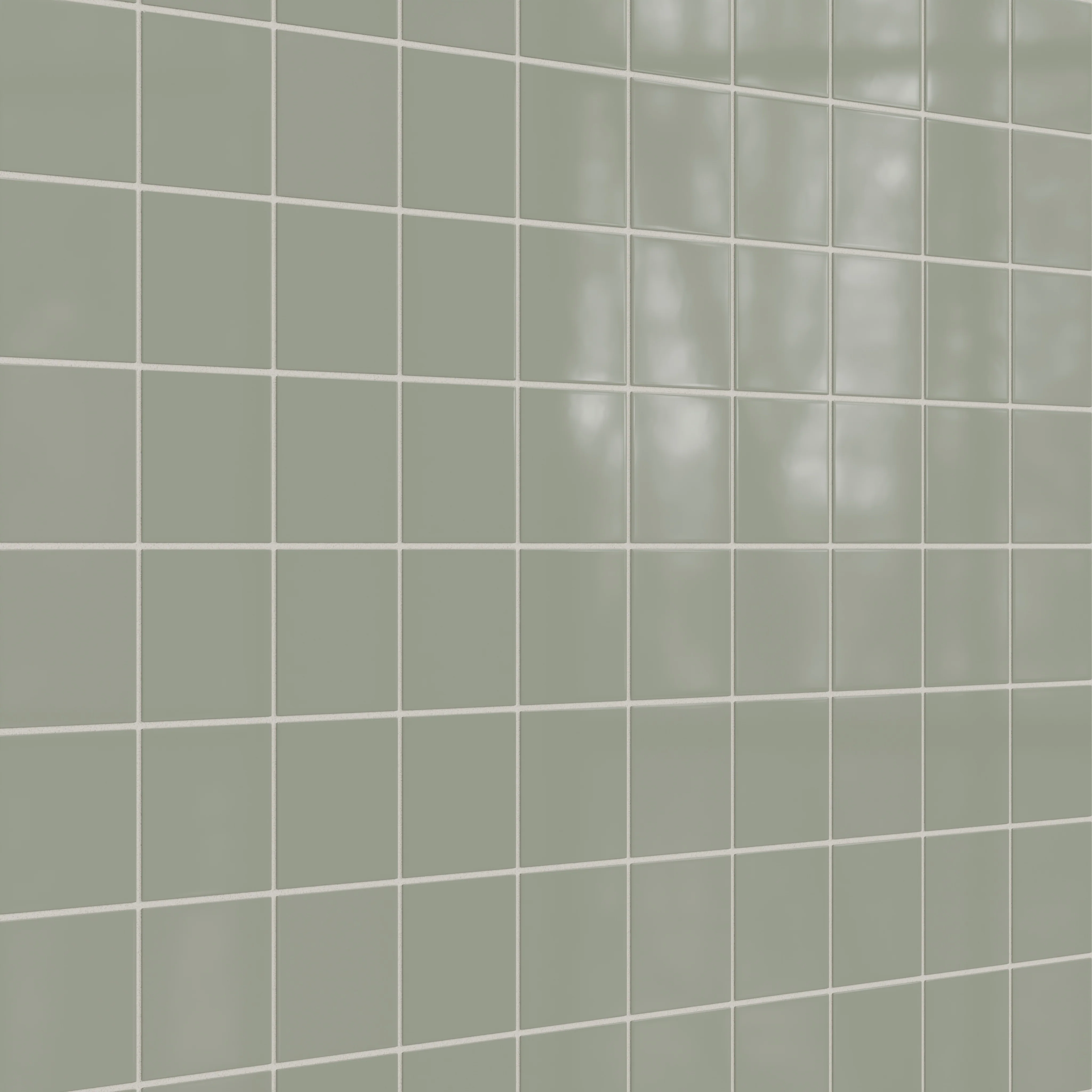 4x4 Natural Press Ceramic Tile in Terre Verte Gloss - Rockland Interiors Inc.