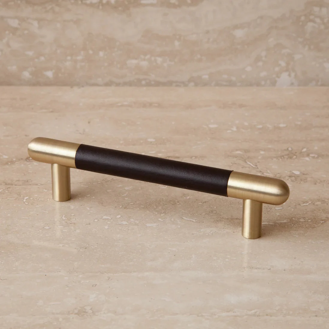 Mineral Leather Wrapped Metal Bar Pull - Rockland Interiors Inc.