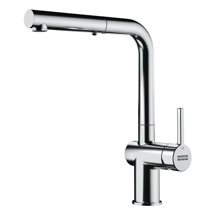 Kitchen Faucet Active 1 Lever ADA Polished Chrome Pull-Out L-Shaped Swivel 1 Hole Deck 1.75 Gallons per Minute - Rockland Interiors Inc.