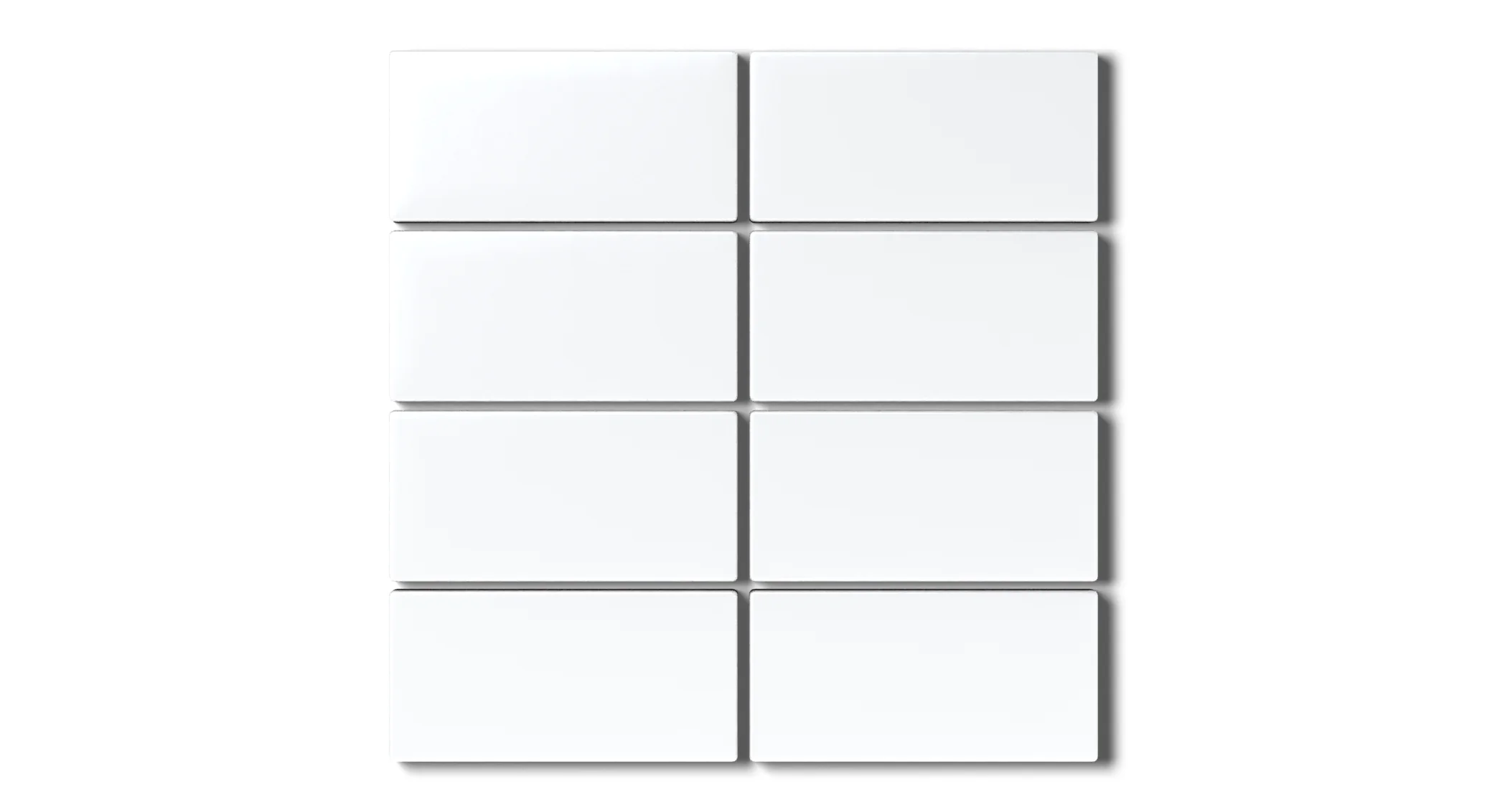 2x4 Straight Set Sheeted Natural Press Ceramic Mosaic Tile in Gesso Matte - Rockland Interiors Inc.