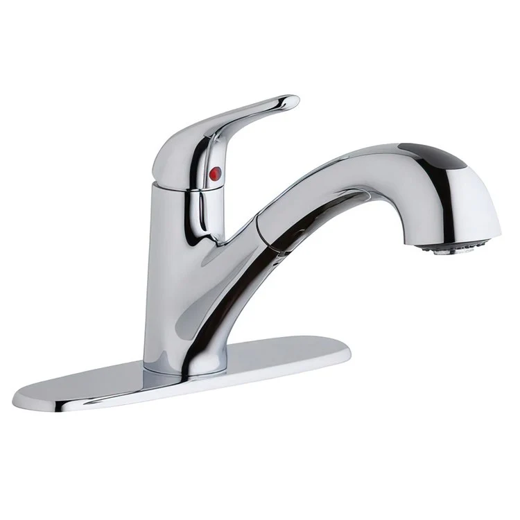 Kitchen Faucet Everyday Deck Mount 1 Lever ADA Chrome Pull-Out Spray 1 Hole Spout Height 7-3/8 Inch - Rockland Interiors Inc.
