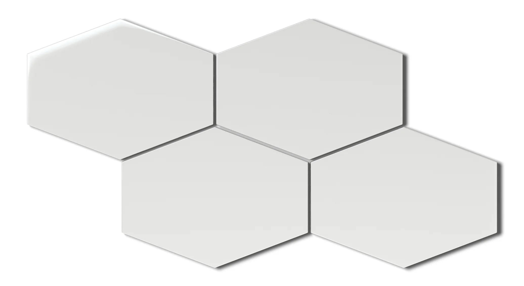 Elongated Hexagon Natural Press Ceramic Tile in Zinc Gloss - Rockland Interiors Inc.