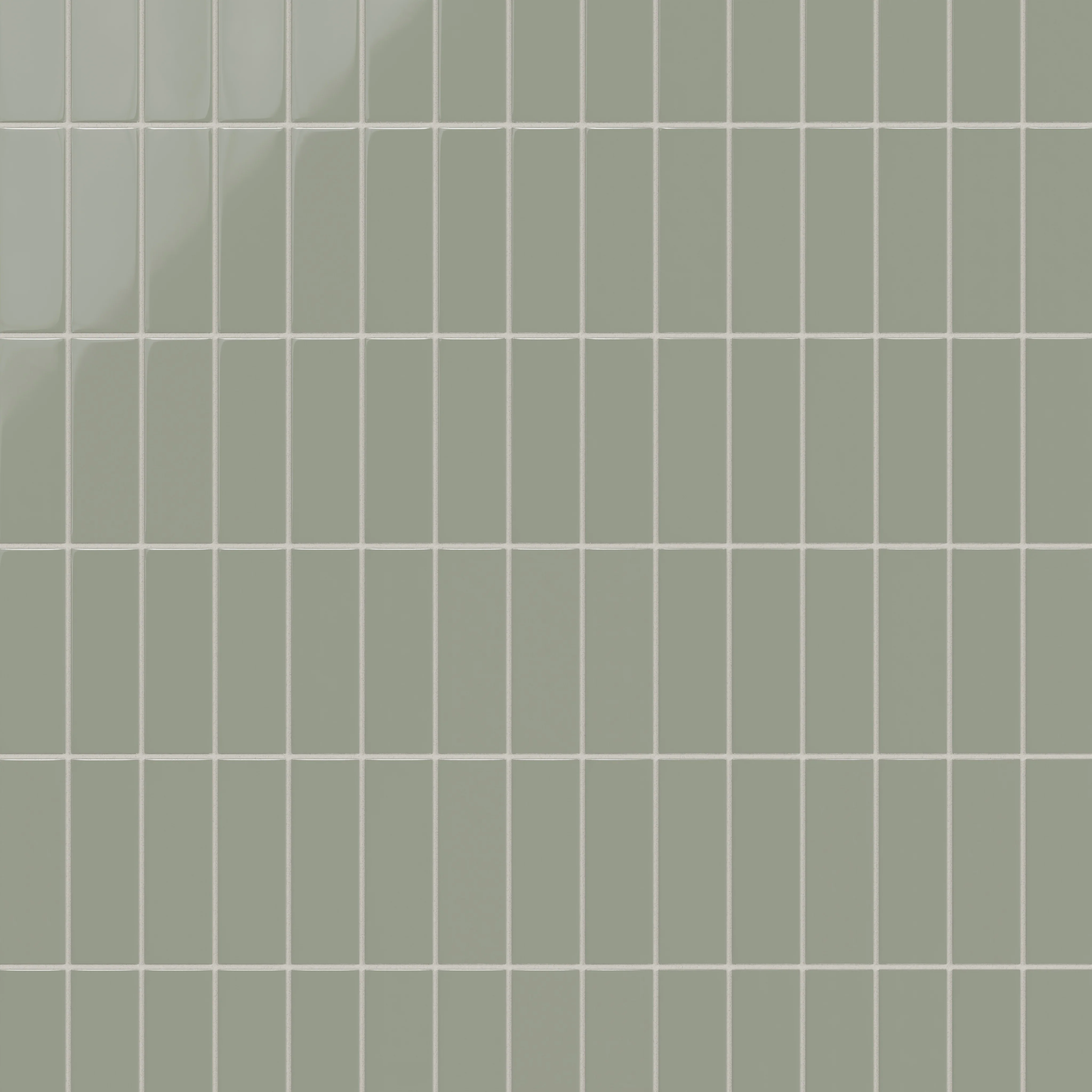 2x6 Natural Press Ceramic Tile in Terre Verte Gloss - Rockland Interiors Inc.
