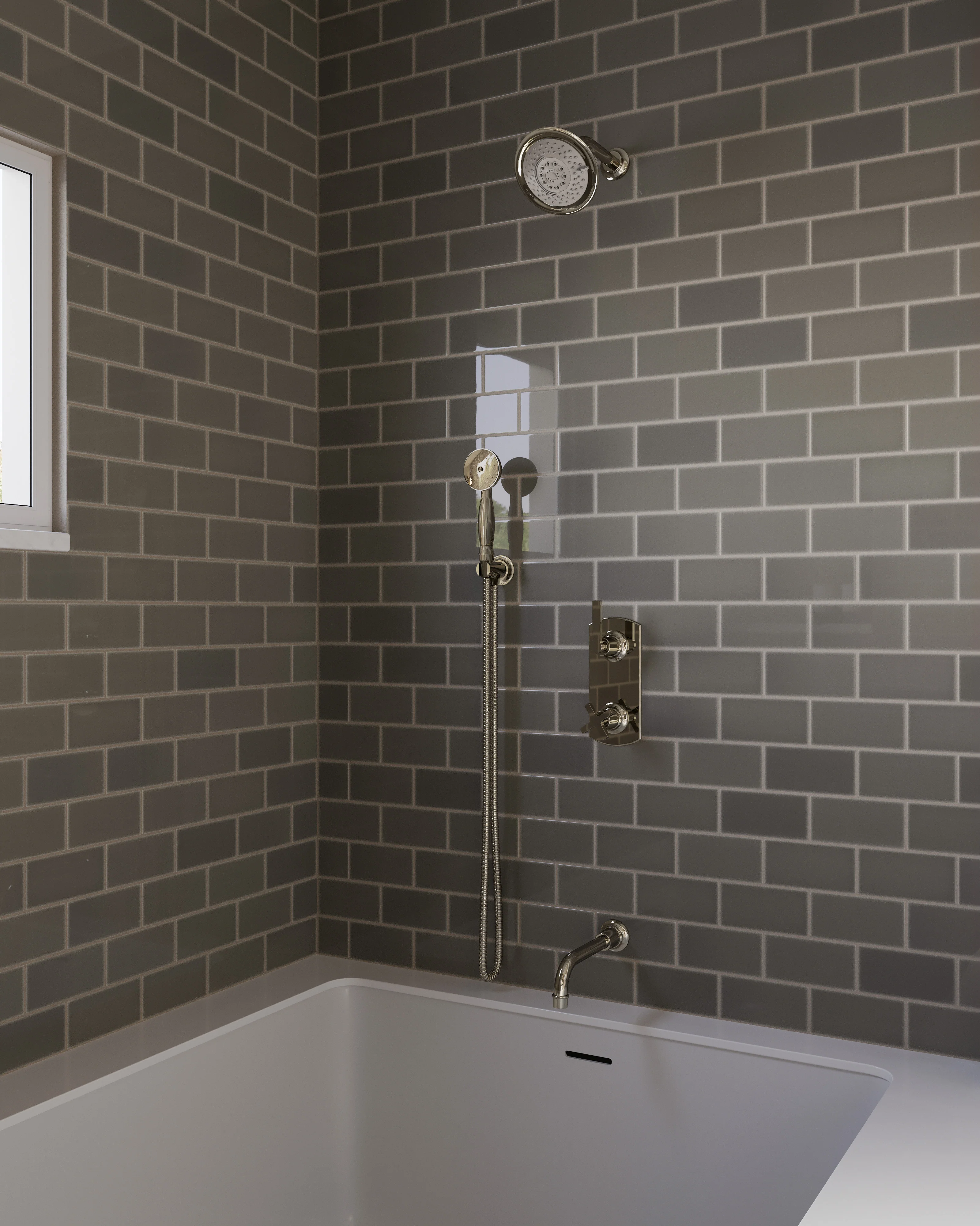 3x6 Natural Press Ceramic Tile in Timberline Gloss - Rockland Interiors Inc.