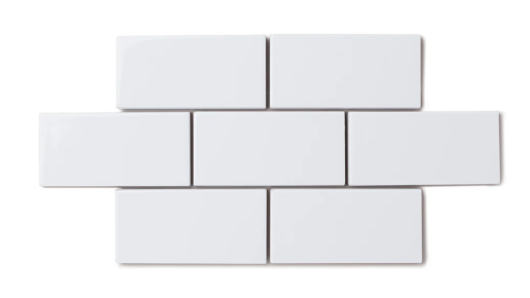 Elongated Hexagon Natural Press Ceramic Tile in Tin Oxide Gloss - Rockland Interiors Inc.