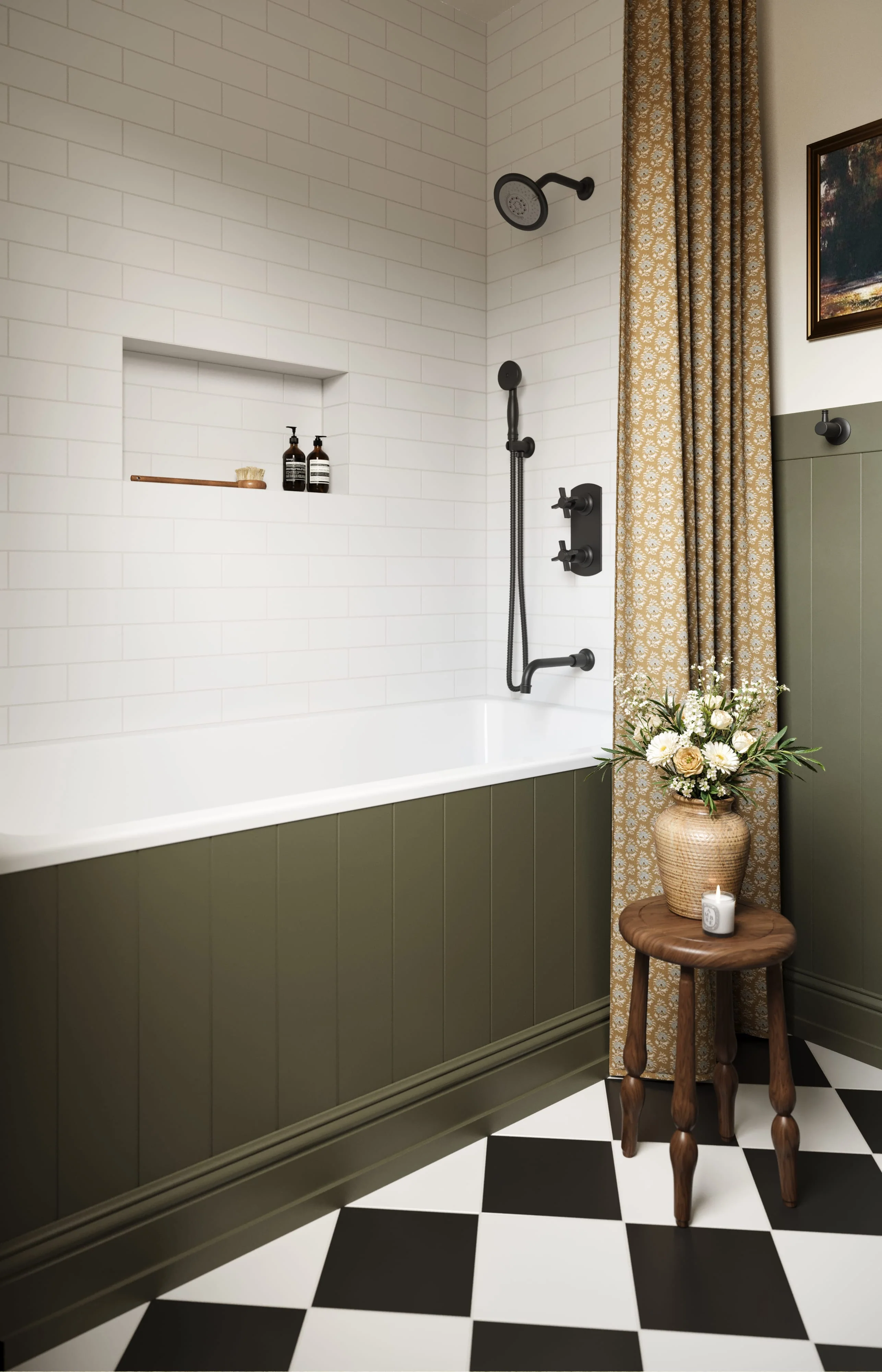 12x12 Natural Press Ceramic Tile in Salt Creek and Bone Black - Rockland Interiors Inc.