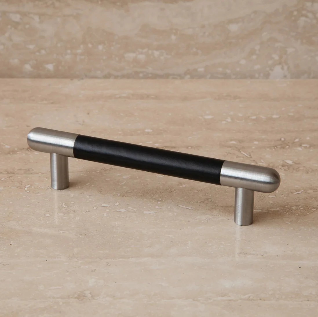 Mineral Leather Wrapped Metal Bar Pull - Rockland Interiors Inc.