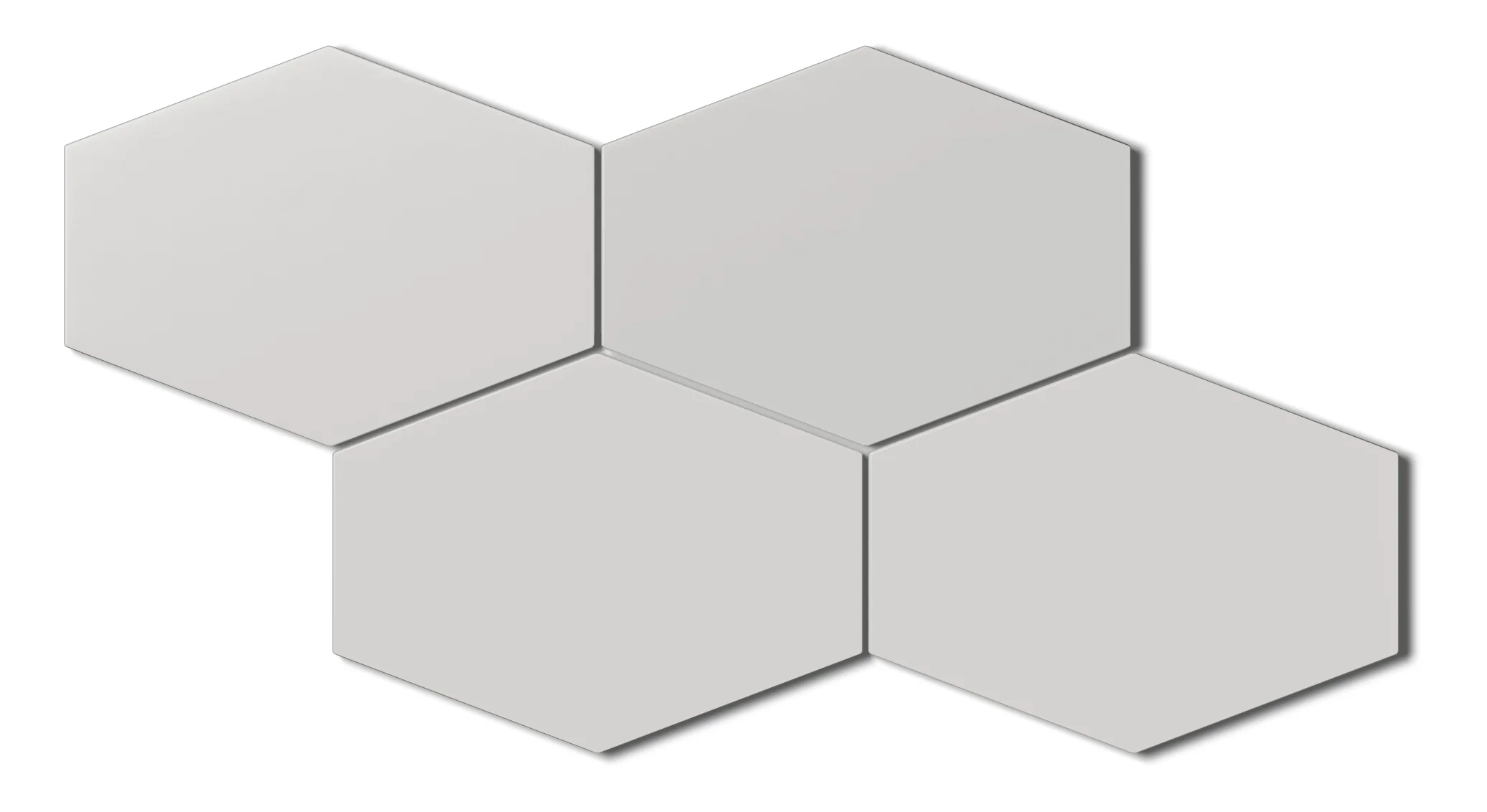 Elongated Hexagon Natural Press Ceramic Tile in Cloud Cover Matte - Rockland Interiors Inc.